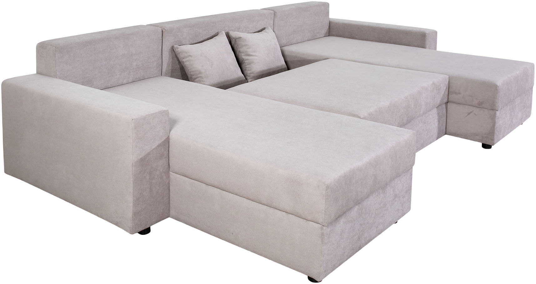 COLLECTION AB Wohnlandschaft »Pico U-Form, Breite 252, mit Schlaffunktion, Bettkasten & Zierkissen«, Liegefläche 117x220 cm