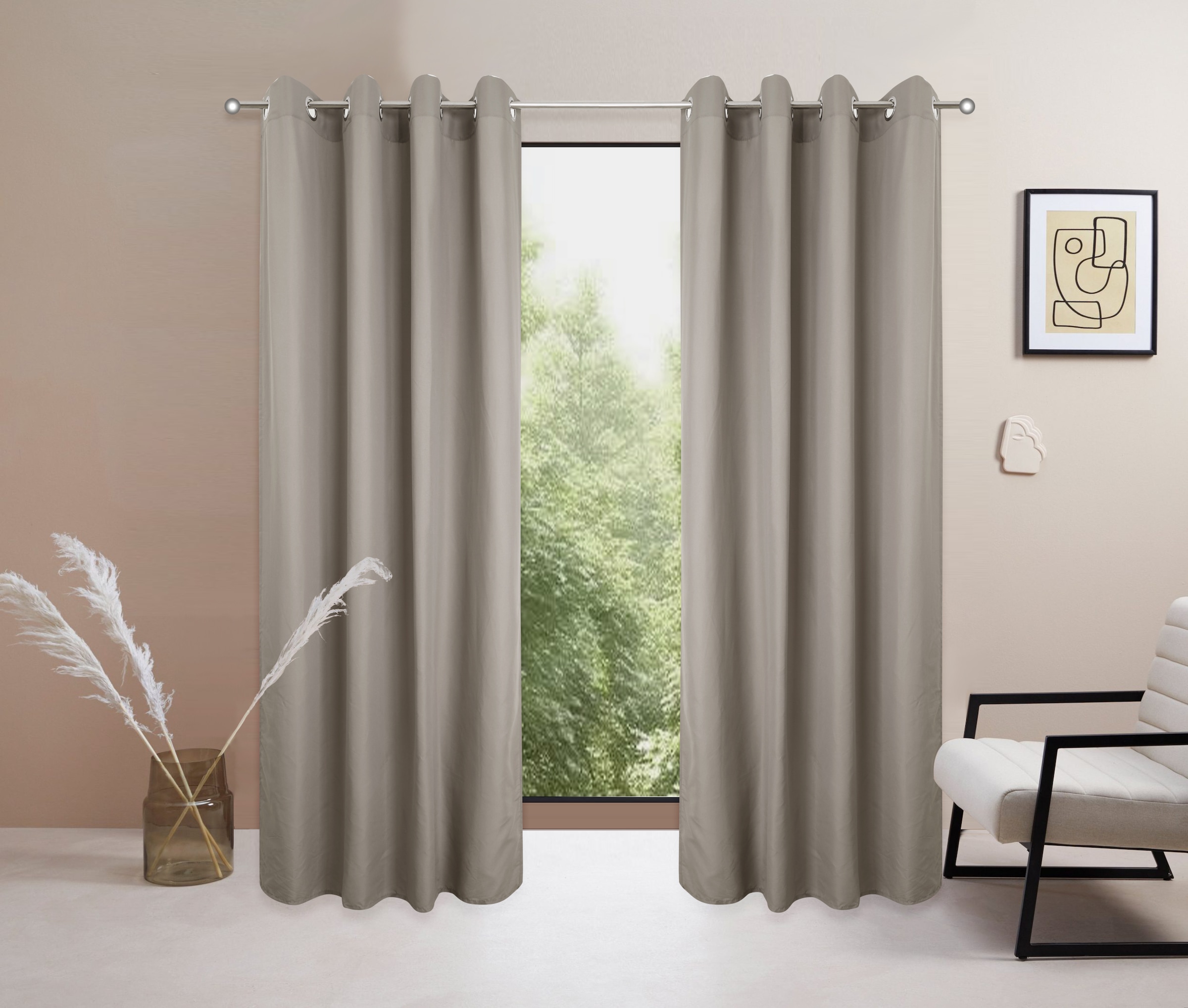 my home Vorhang »Raja« Ösen 2 Stk. tlg. Blickdichtes Material, Einfache Mon günstig online kaufen