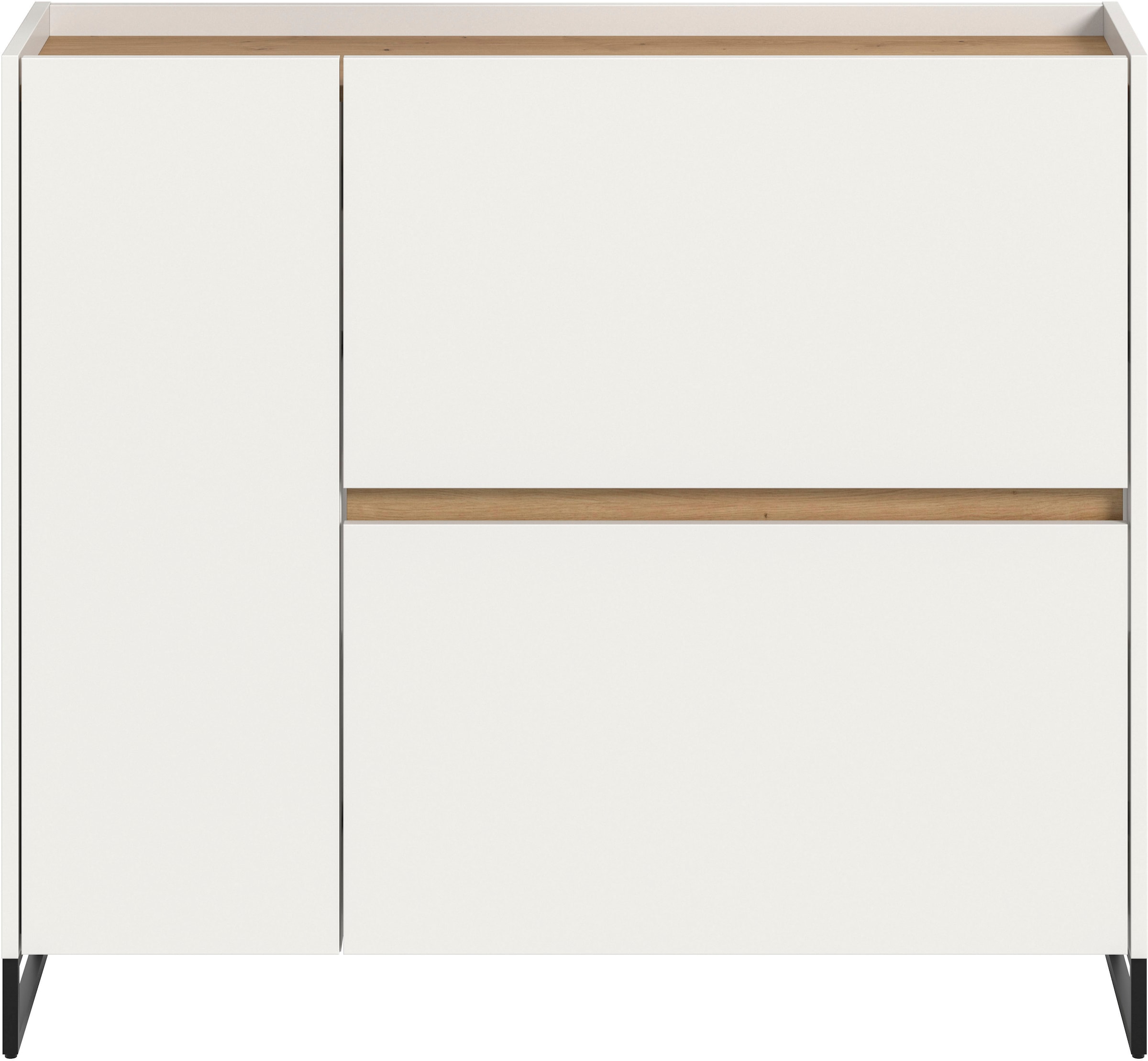 INOSIGN Schuhschrank »EVRID, Breite 110cm, 1 Tür, 2 Schuhwalzen, inkl. Metall-Kufenfüße« individuell mit anderen Artikel der Serie EVRID erweiterbar, 1 Stk. tlg. Schuhkommode, Kommode, Sideboard, Garderobenschrank, Flurkommode