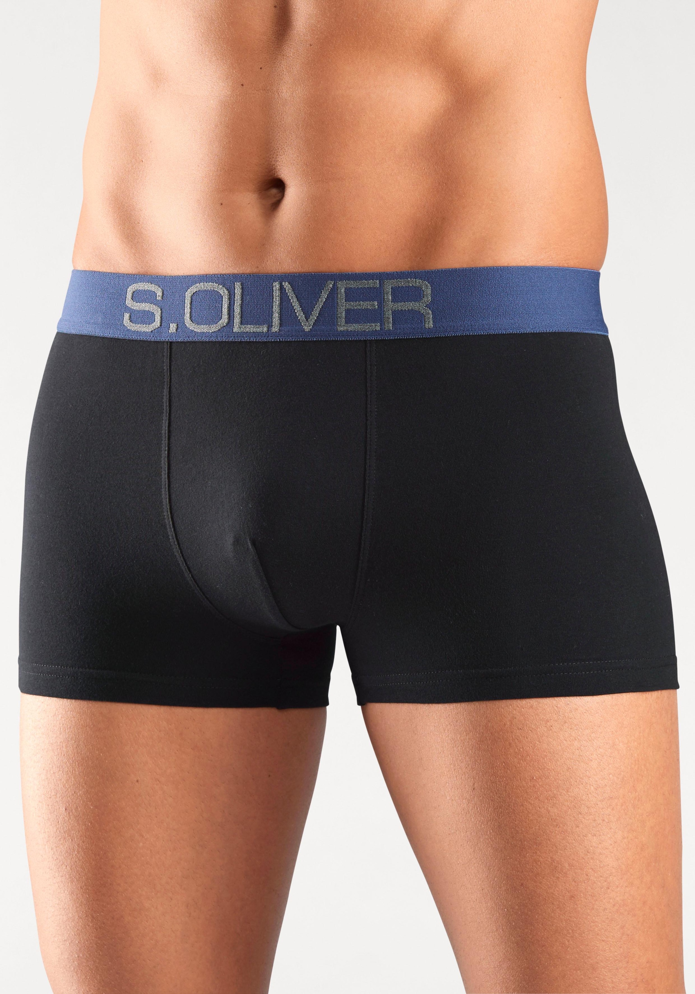 s.Oliver Boxer »Boxershorts für Herren«, (Packung, 4 St.), mit kontrastfarbenem Webbund