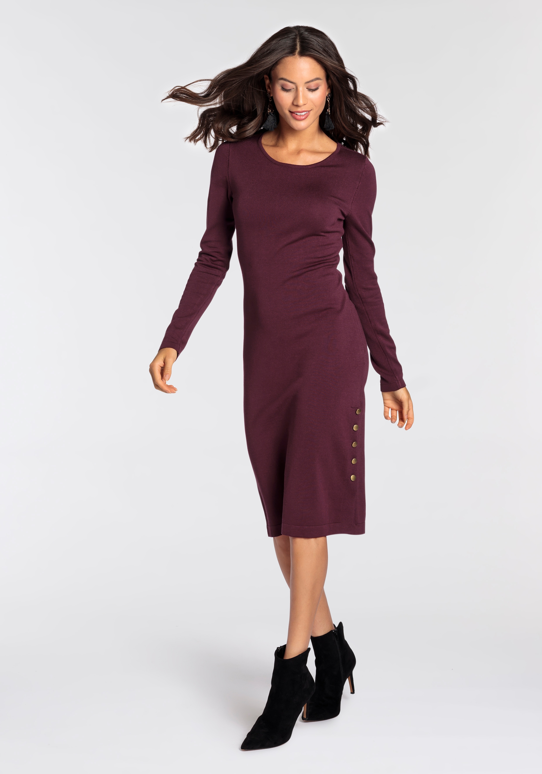 Laura Scott Strickkleid, Mit eleganter Knopfleiste - NEUE KOLLEKTION