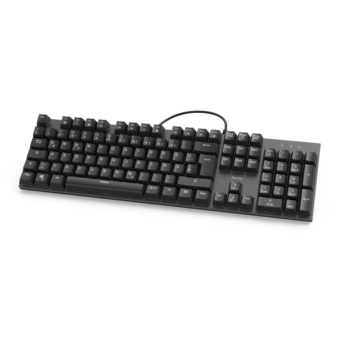 Hama Tastatur »Mechanische Office Tastatur "MKC-650", Schwarz, Anthrazit«, (ausklappbare Füße-Fn-Tasten-ergonomische Form)