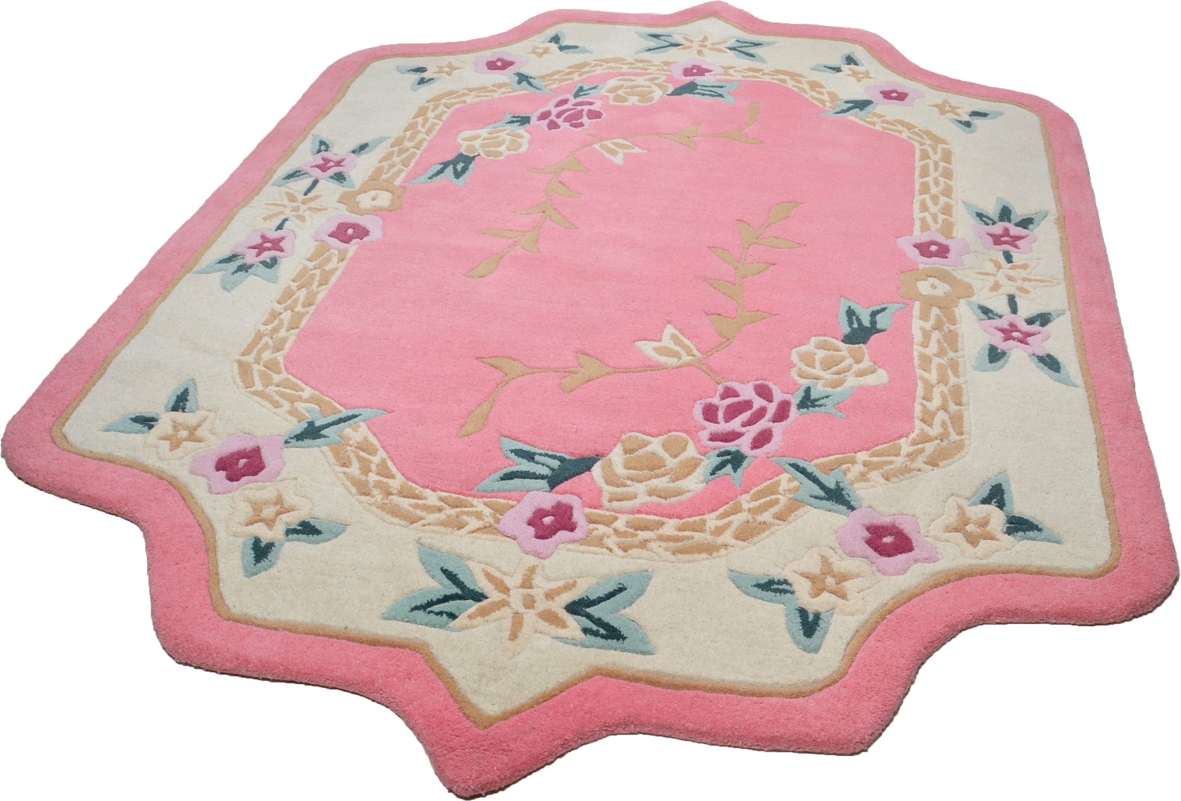 THEKO Wollteppich »Lifou« blumenförmig 14 mm Höhe reine Wolle, handgewebt, günstig online kaufen