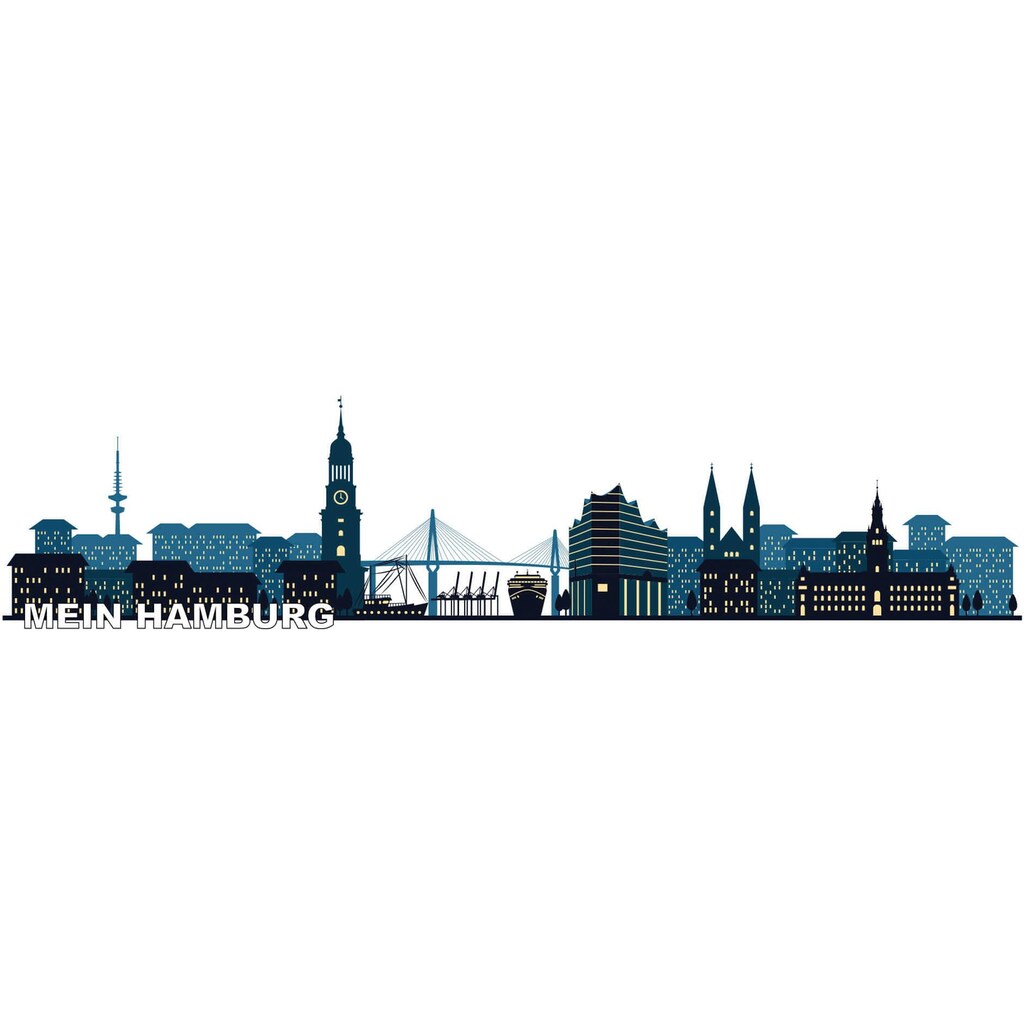 Wall-Art Wandtattoo »Mein Hamburg Stadt Skyline«