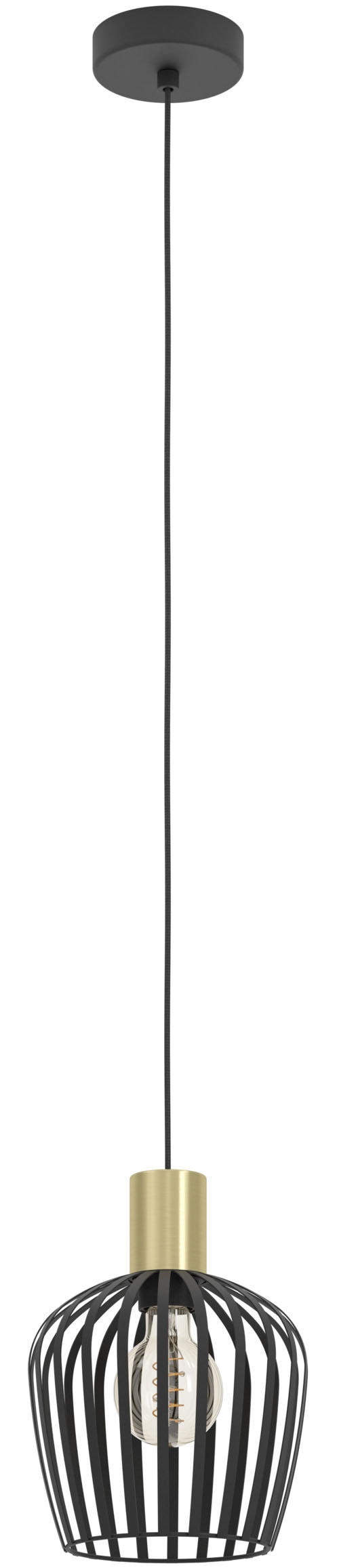 EGLO Hängeleuchte »EMPOLI Pendellampe - Stahl - E27 - 1X40W - IP20« E27 1 Stk. Hängelampe, Deckenlampe, Wohnzimmer, Esszimmer, H110 x Ø20 cm