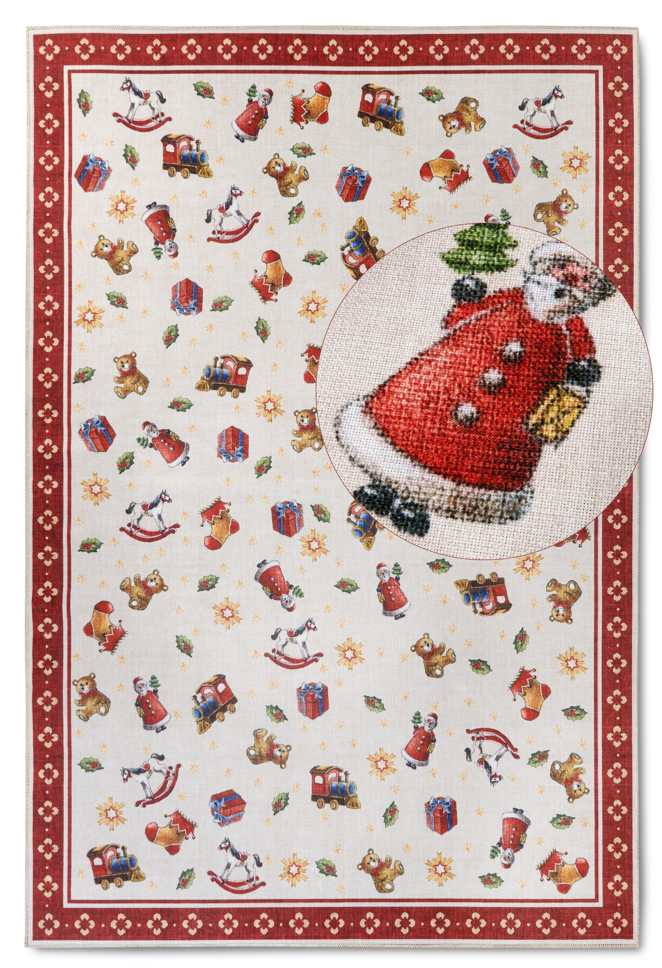 Villeroy & Boch Teppich »Nostalgic Toy's Delight, eckig, rund und Läufer«, rechteckig, 3 mm Höhe, Weihnachten, Wohnzimmer, Flur, Geschenk, Toys Delight, Dekoration