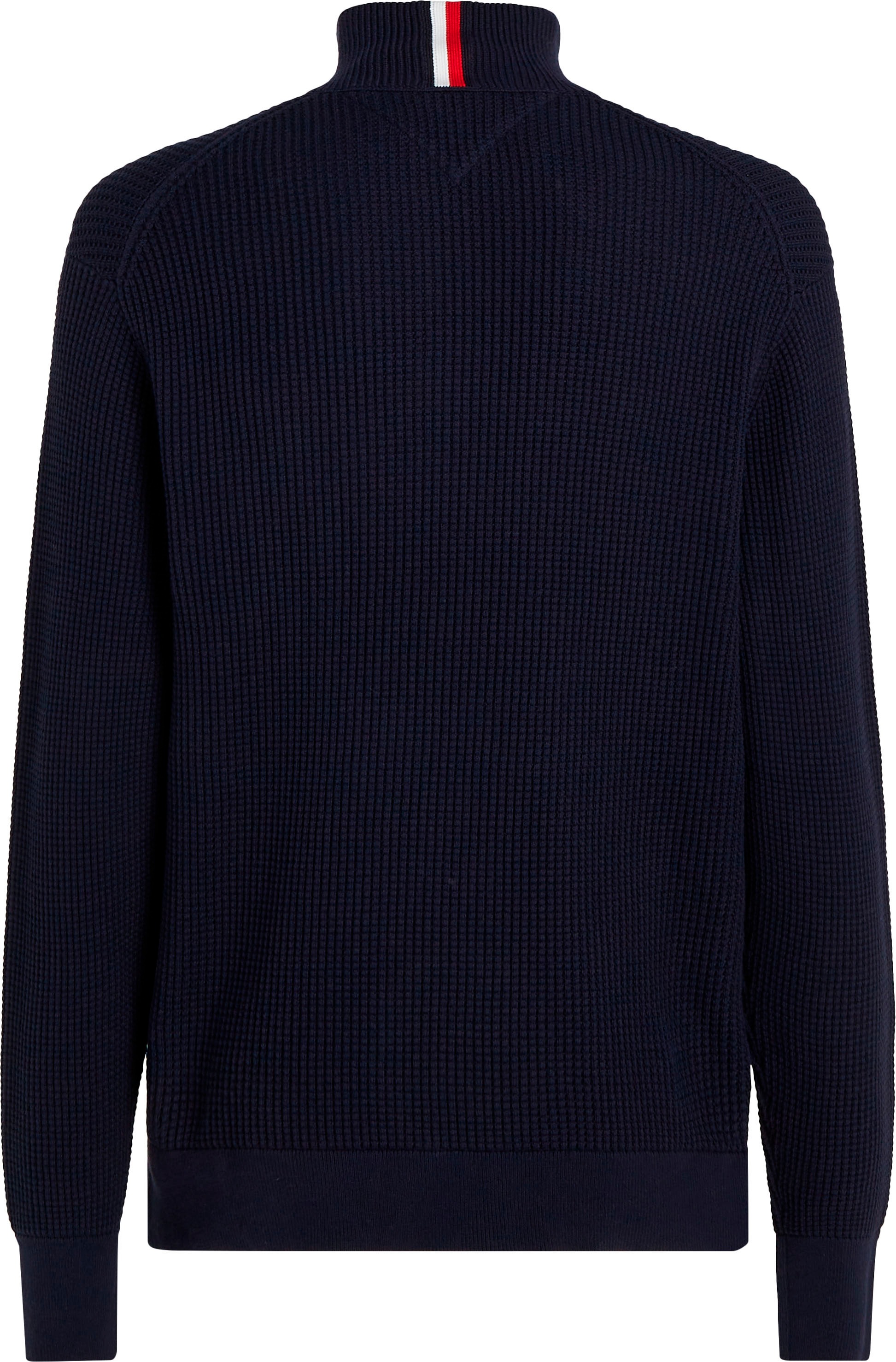 Tommy Hilfiger Rundhalspullover »HILFIGER GRAPHIC WAFFLE ZIP MOCK«