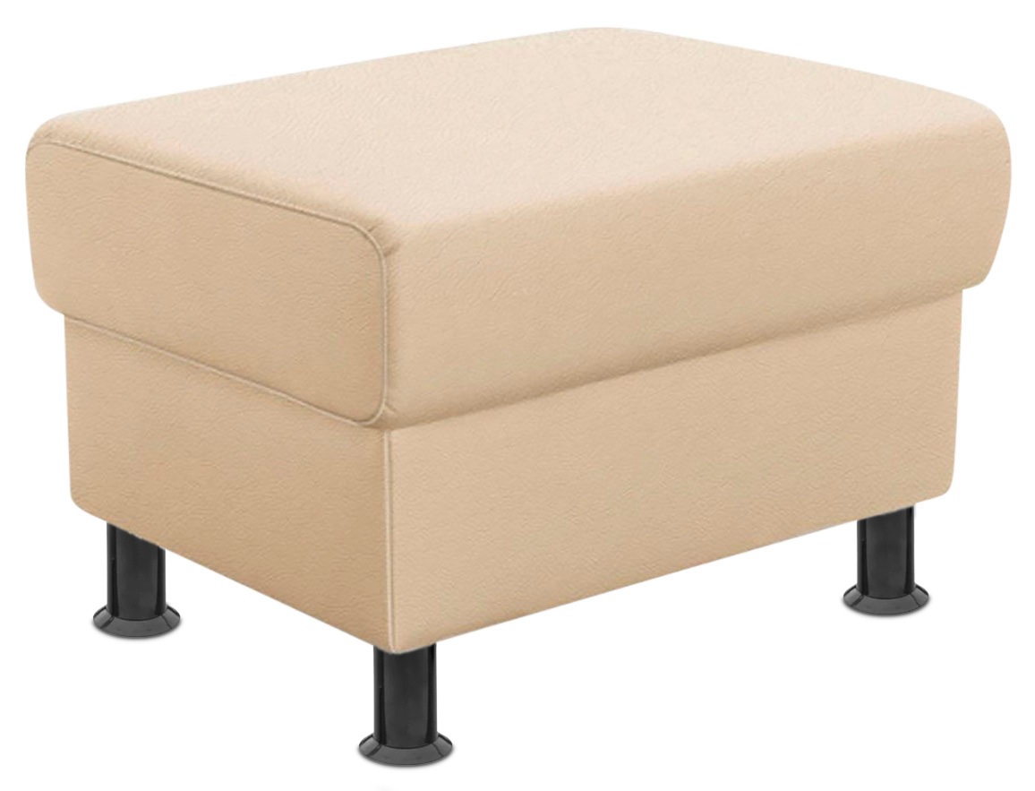 TRENDMANUFAKTUR Hocker »Rondo, Polsterhocker zur Serie, Breite 67 cm, Füße schwarz«, Fußhocker wahlweise mit Federkern, in verschiedenen Bezügen bestellbar