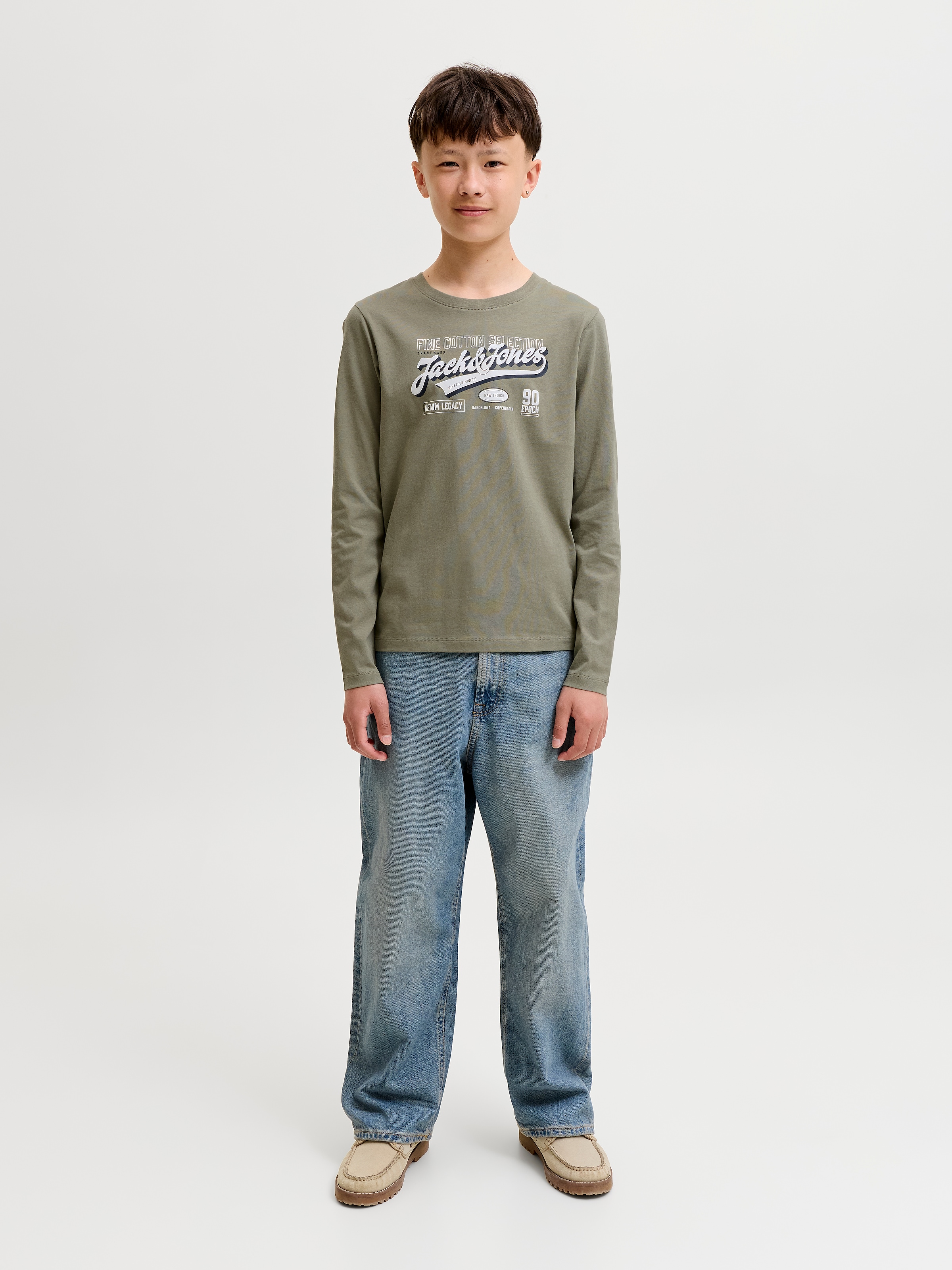 Jack & Jones Junior Langarmshirt »JJELOGO TEE LS 2 COL AW26/25 2PK MP JNR« Packung, 2 Baumwolle, regular fit