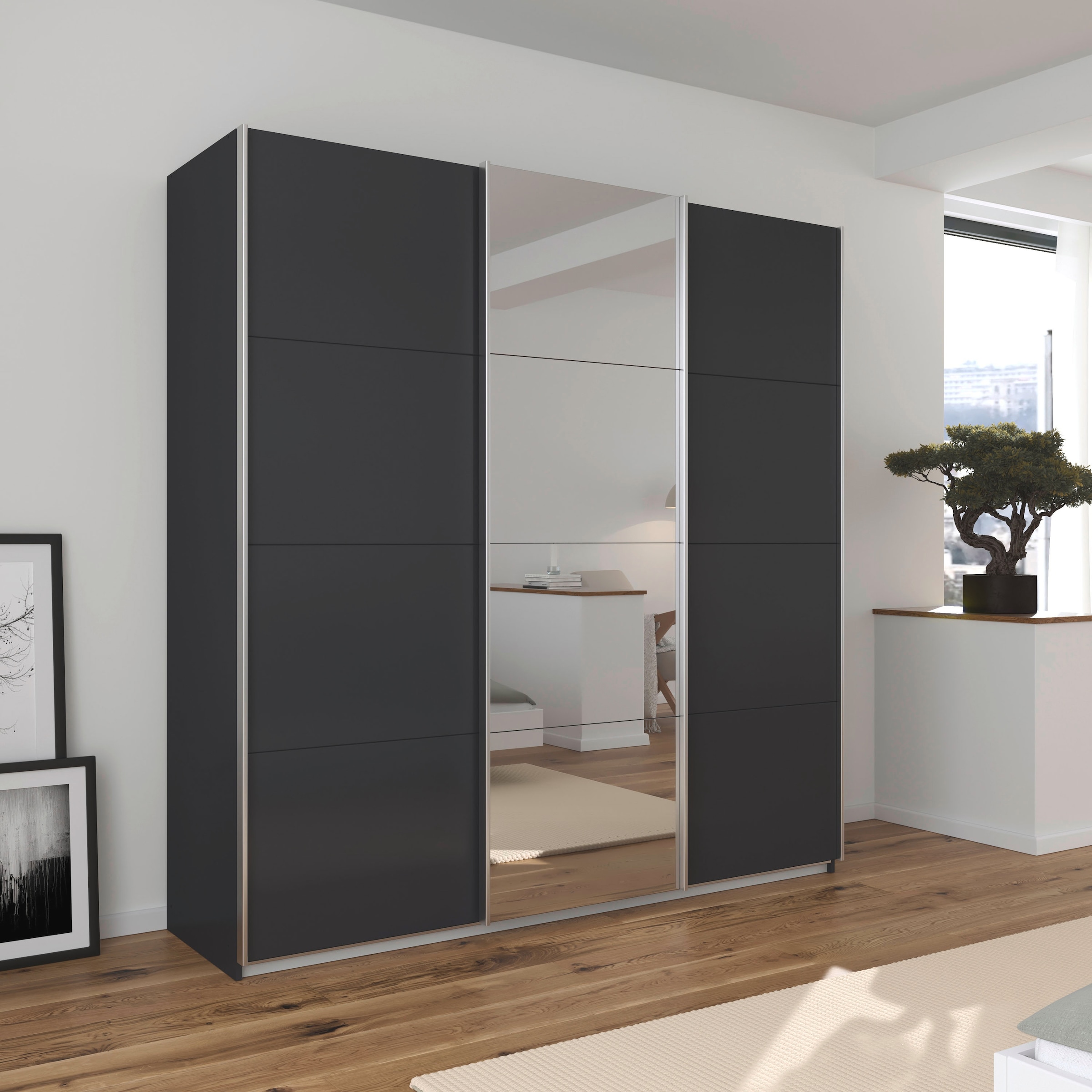 rauch Schwebetürenschrank »Kleiderschrank Schrank OTTO´S CHOICE Garderobe AGORDO«, (in zwei Griff-Farben), Top Innenausstattung, in 4 Breiten und 2 Höhen MADE IN GERMANY