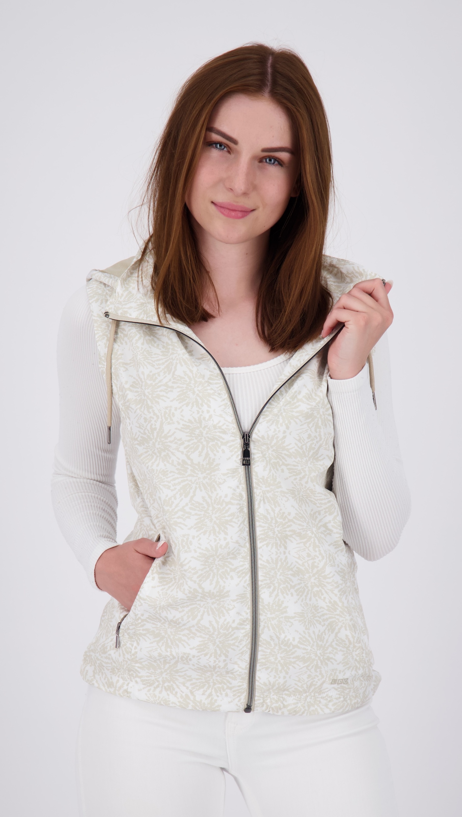 LPO Steppweste »SHELBY VEST V WOMEN« auch in Großen Größen erhältlich weiß 46 (L) 46 (L) Leichte Damen Softshellweste mit Kapuze und modischem...