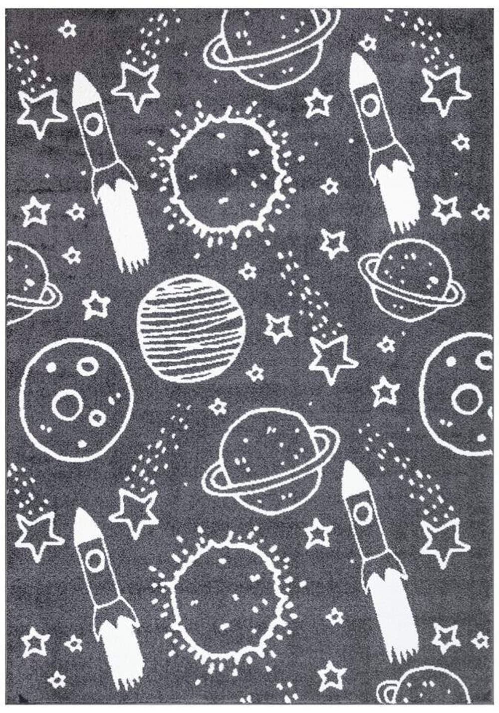 Carpet City Kinderteppich »ANIME912«, rechteckig, 11 mm Höhe, Kinderzimmer Teppich Modern mit Mond, Blumen, Wolken, Creme, Multi
