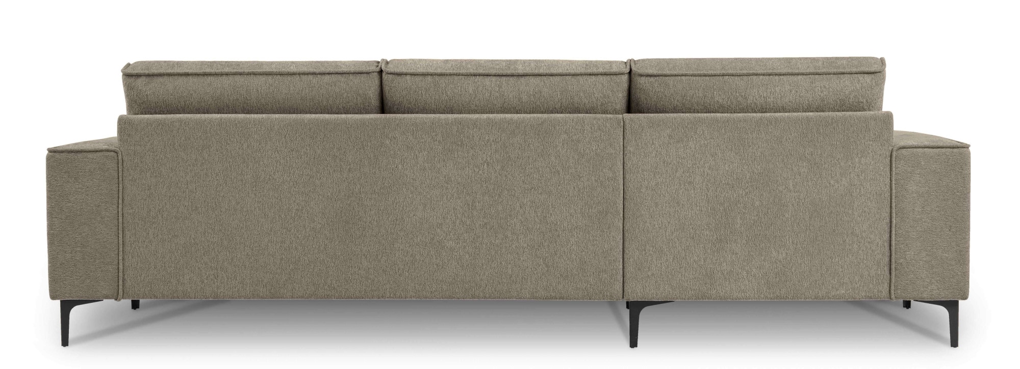 Places of Style Ecksofa »Polsterecke Oland, Struktur, Flachgewebe, Luxus-Microfaser, Boucle«, L-Form, 280 cm, Wellenunterfederung, Skandi-Design, Metallfüße