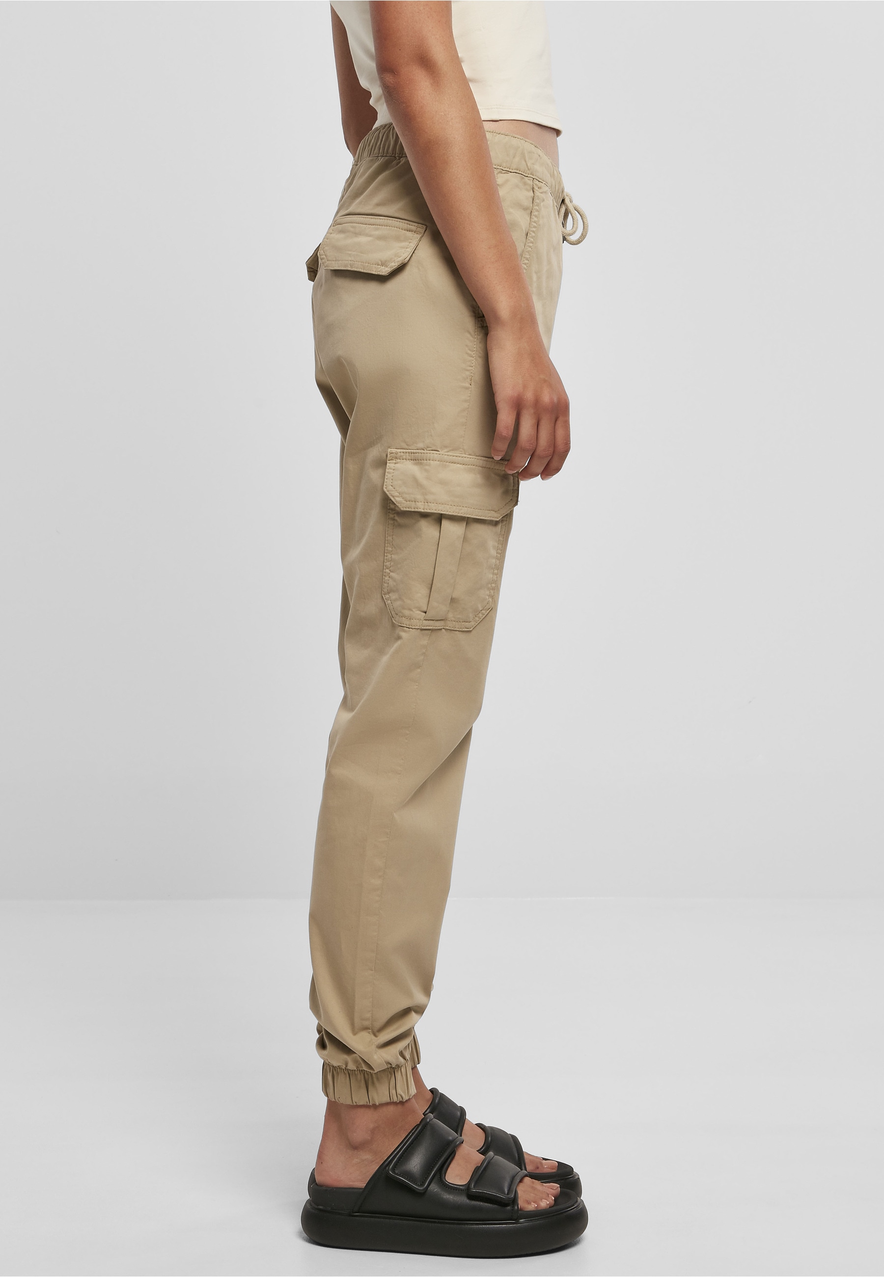 URBAN CLASSICS Cargohose »Urban Classics Damen Ladies High Waist Cargo Jogging Pants«