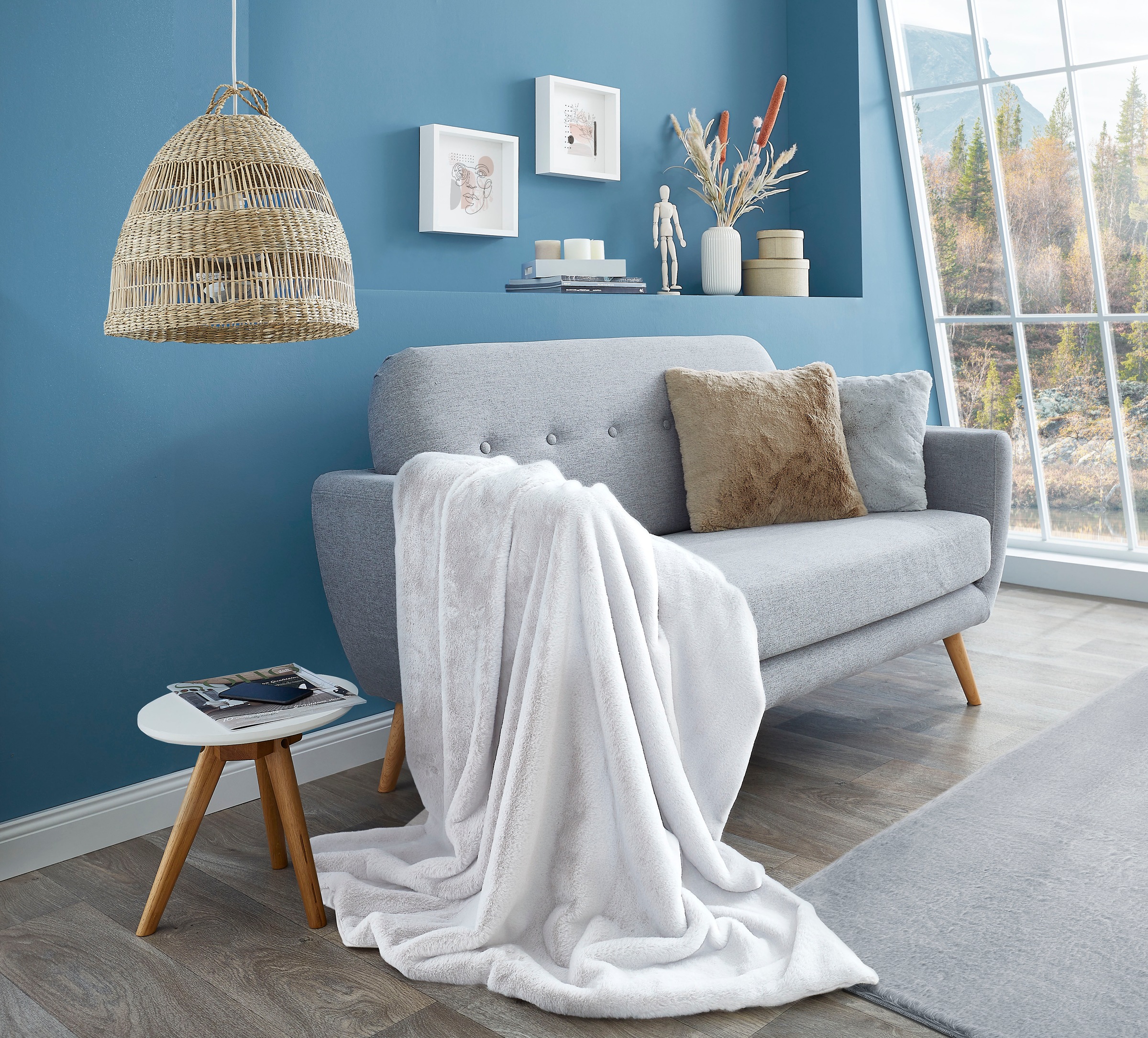 LUXOR living Wohndecke »Novara, Sofadecke 130x180 cm«, Kunstfell, Kaninchen günstig online kaufen