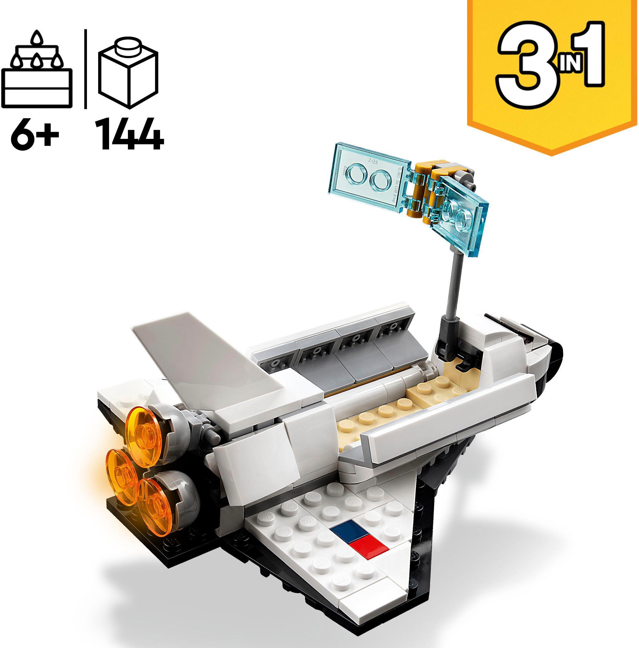 LEGO® Konstruktionsspielsteine »Spaceshuttle (31134), LEGO® Creator 3in1«, (144 St.)