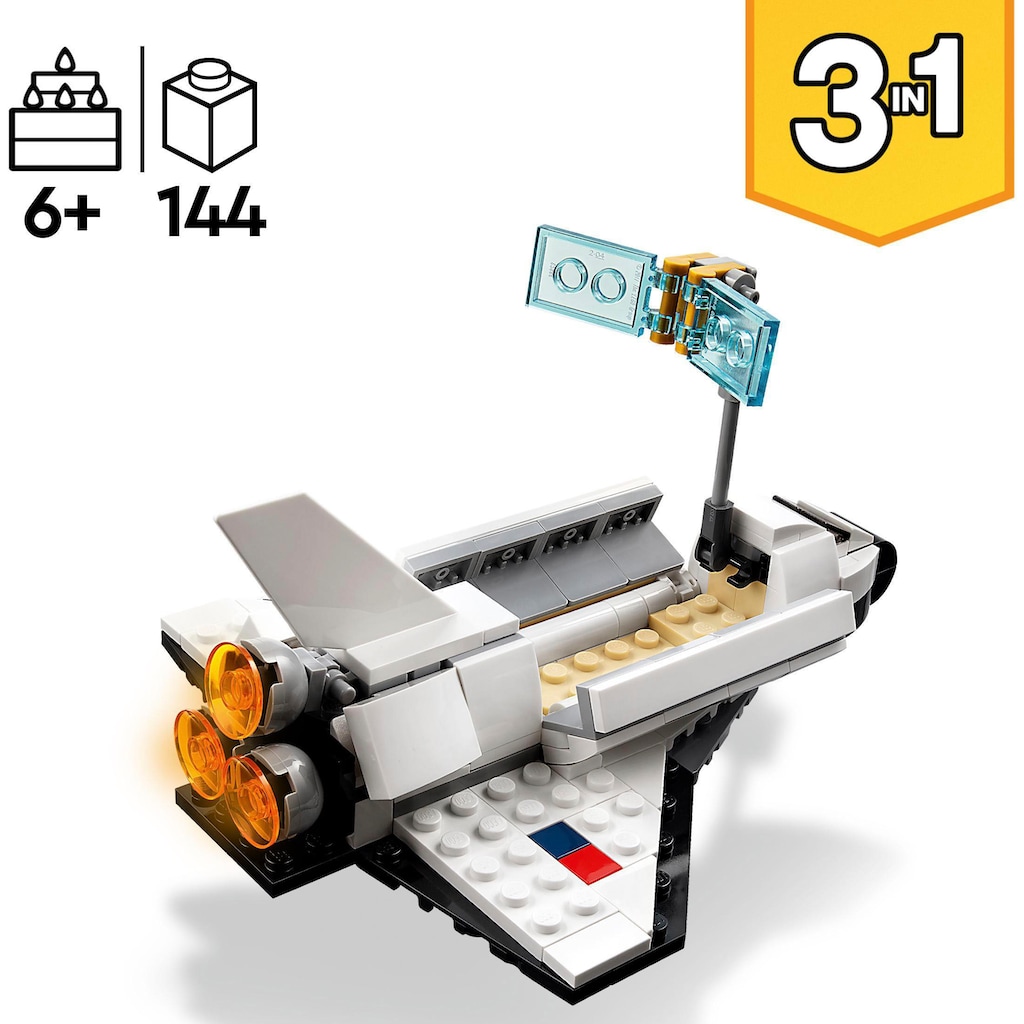 LEGO® Konstruktionsspielsteine »Spaceshuttle (31134), LEGO® Creator 3in1«, (144 St.)