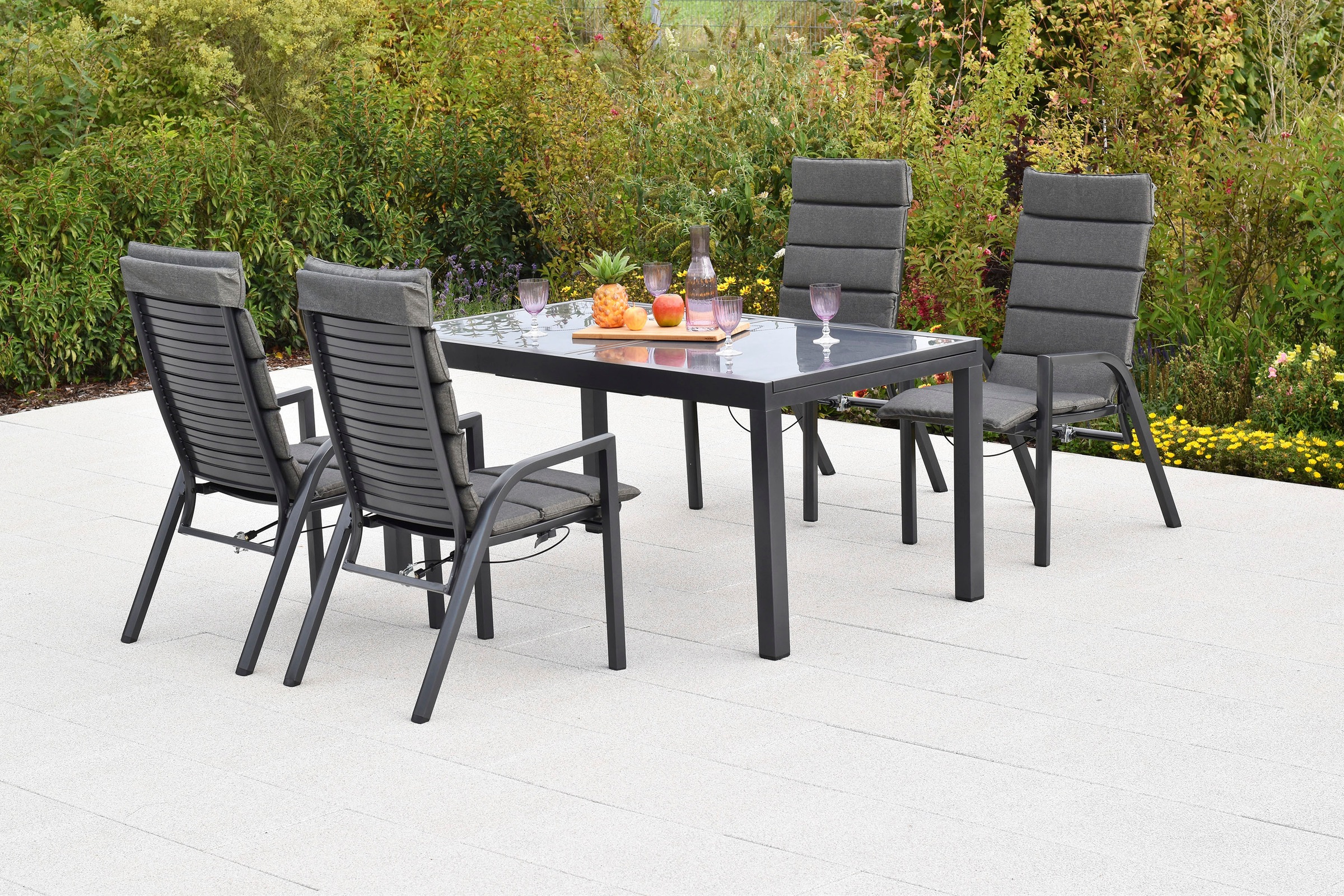 MERXX Garten-Essgruppe »»Siros«« Set, 9 Stk. tlg. Rückenlehne verstellbar d günstig online kaufen