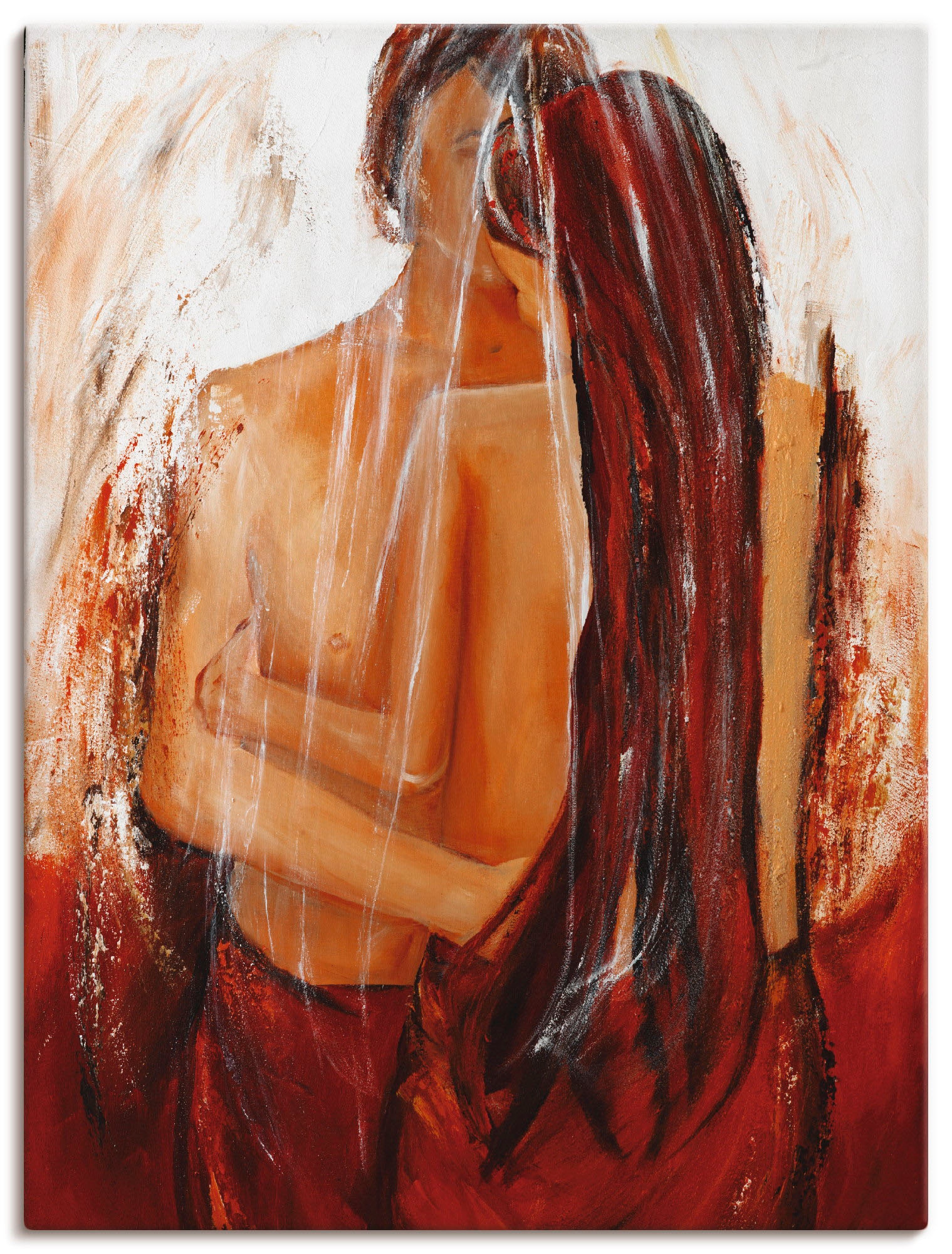 Artland Wandbild »Liebespaar in rot«, Paar, (1 St.), als Leinwandbild, Poster, Wandaufkleber in verschied. Größen