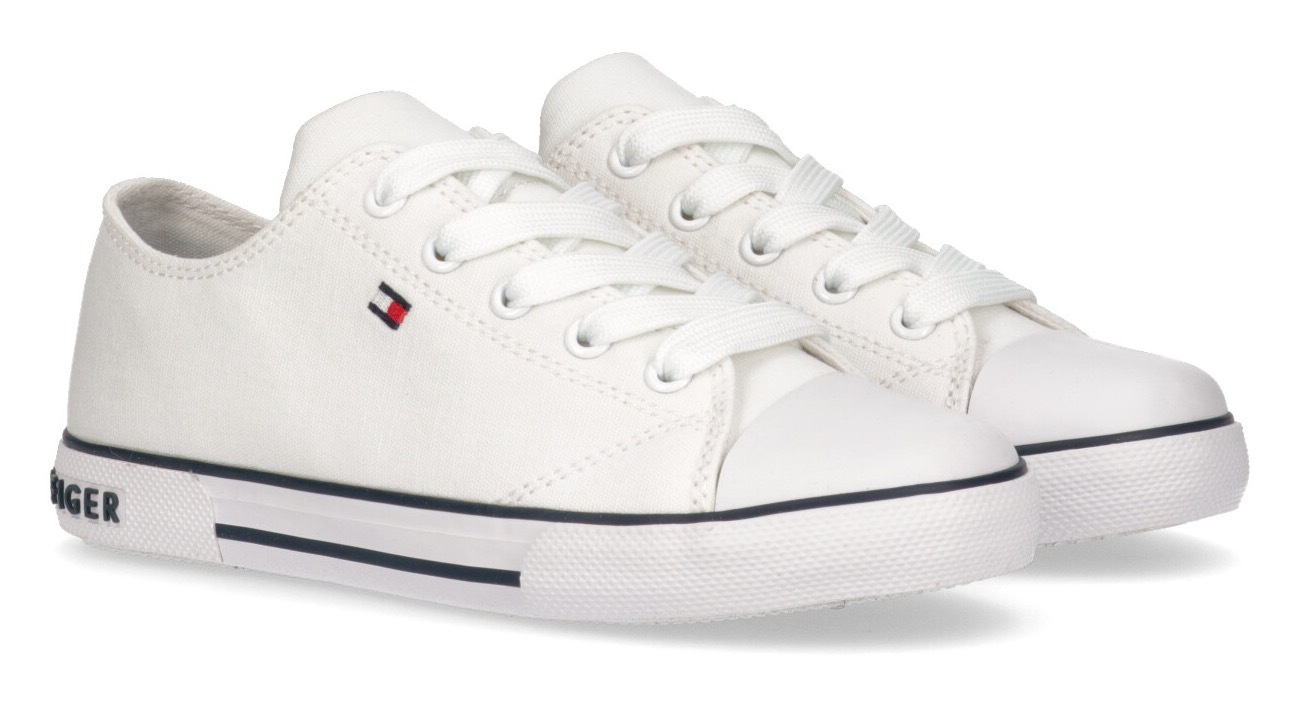 Tommy Hilfiger Sneaker »LOW CUT LACE-UP SNEAKER«, mit gestickter Logoflag, Freizeitschuh, Halbschuh, Schnürschuh