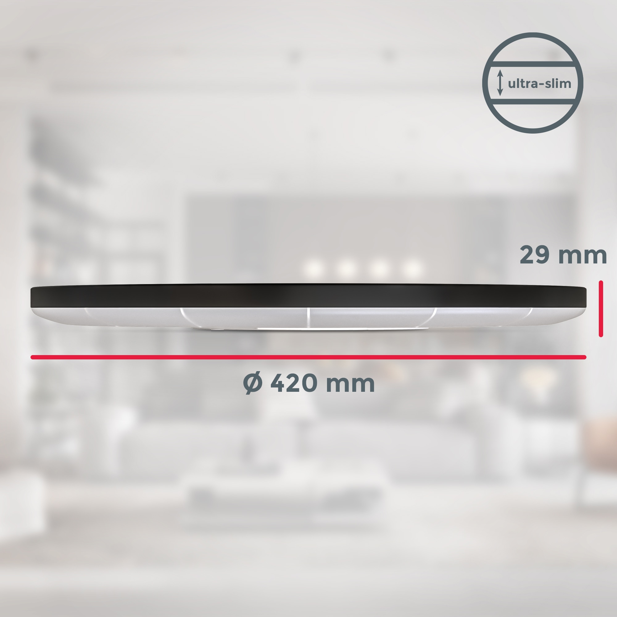 B.K.Licht Panel, 1 flammig-flammig, Deckenleuchte, 22 Watt, ultra-flach, indirektes Licht, neutralweiß