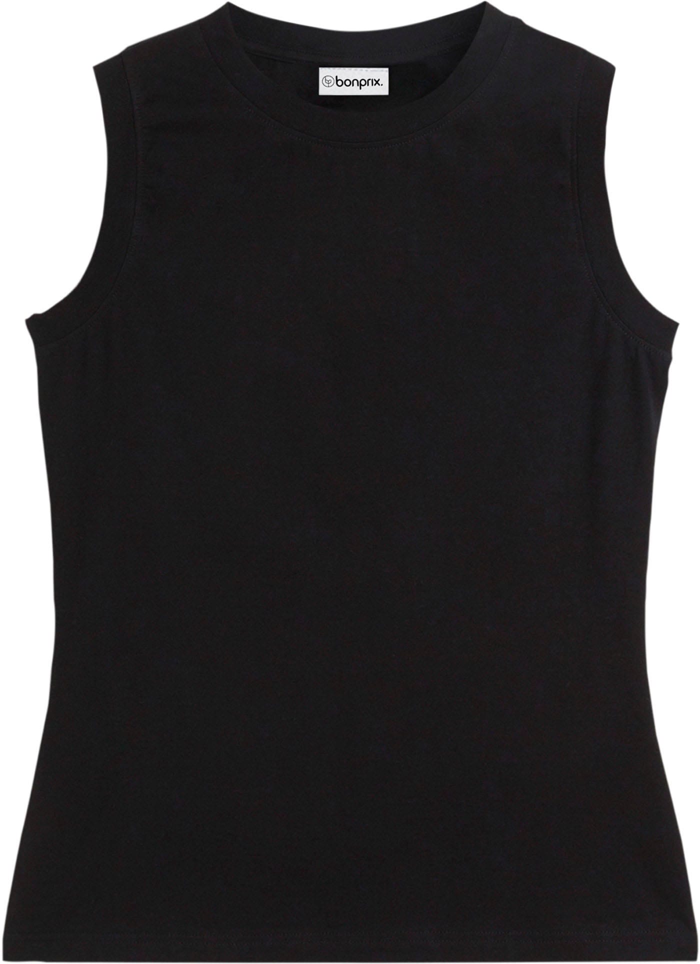 bonprix Shirttop »Tanktop mit reiner Baumwolle« schmale Passform, hochgeschlossener Ausschnitt, ärmellos