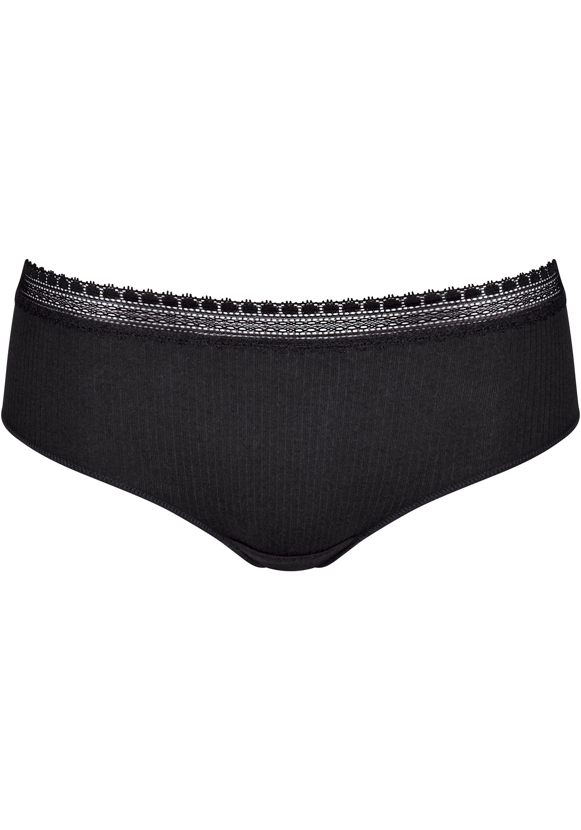sloggi Slip »GO Ribbed R Hipster C2P«, (2er Pack), weiche Rippware mit Spitzenbesatz
