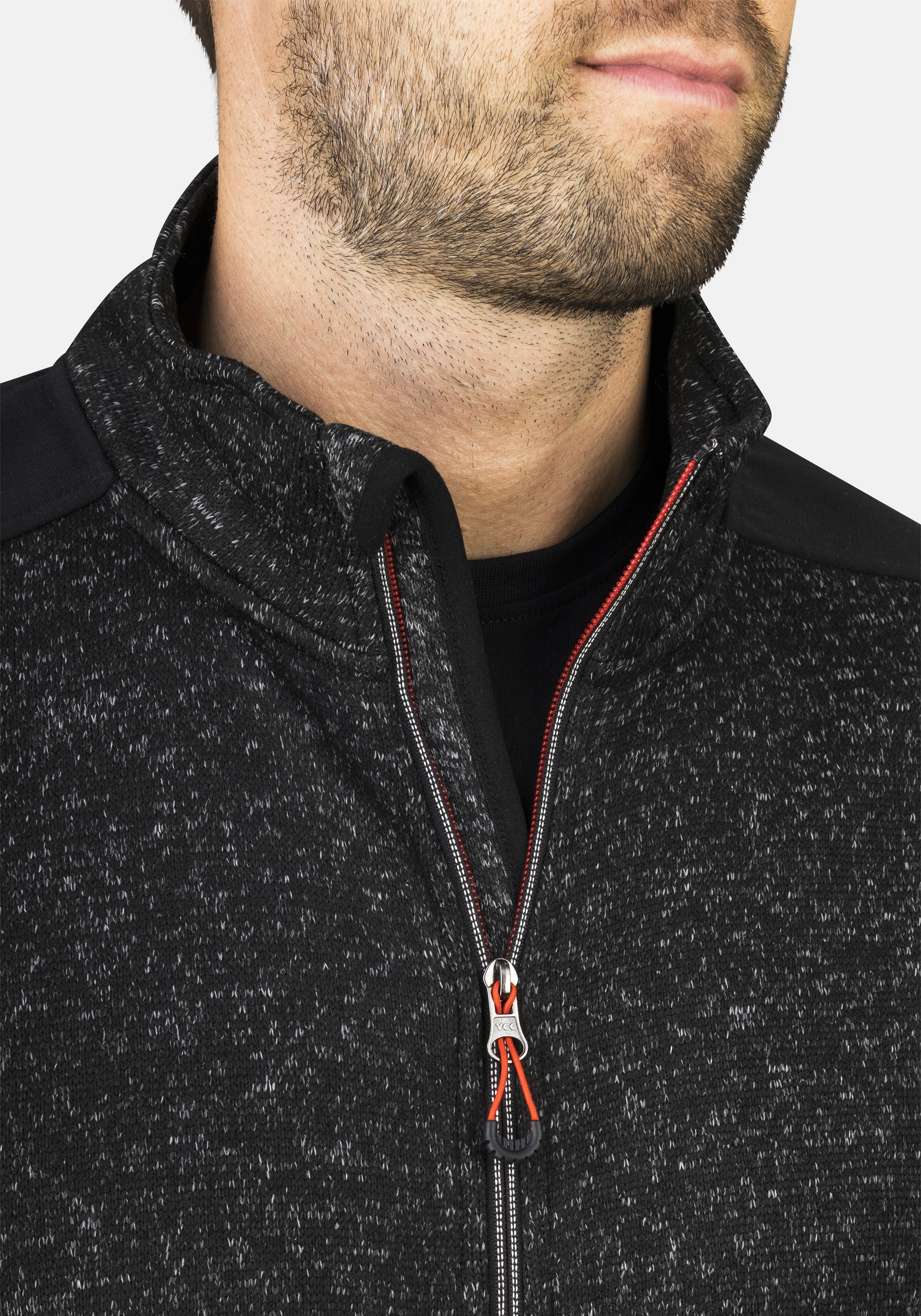 HERO by John Medoox Sweatjacke »JOEL Knit Strick-Fleecejacke« Sherpa fleece Straight Fit Casual Sherpa für Herren