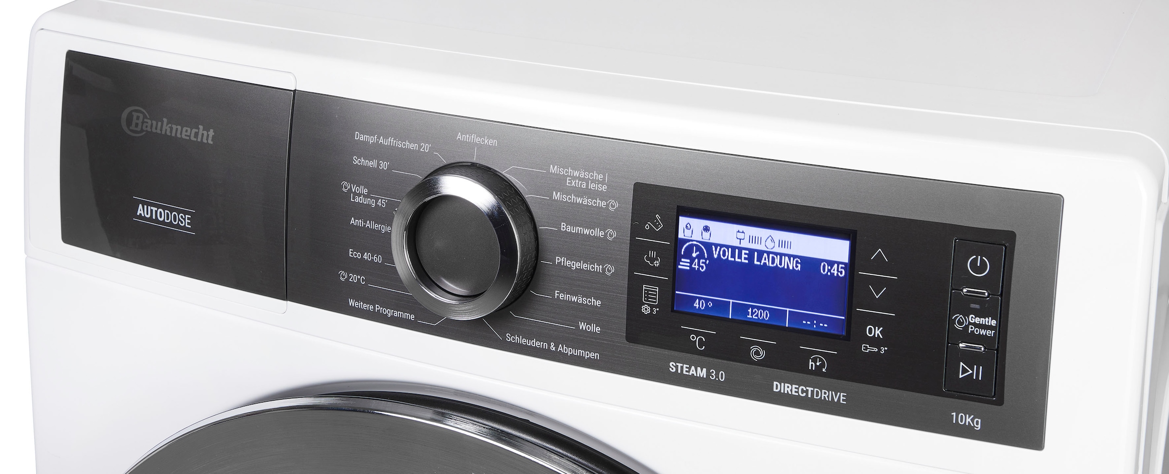 BAUKNECHT Waschmaschine »B8 09AD SILENCE DE«, 10 kg, 1400 U/min, Gentle Power-Technologie, Auto Dose, Vollwasserschutz
