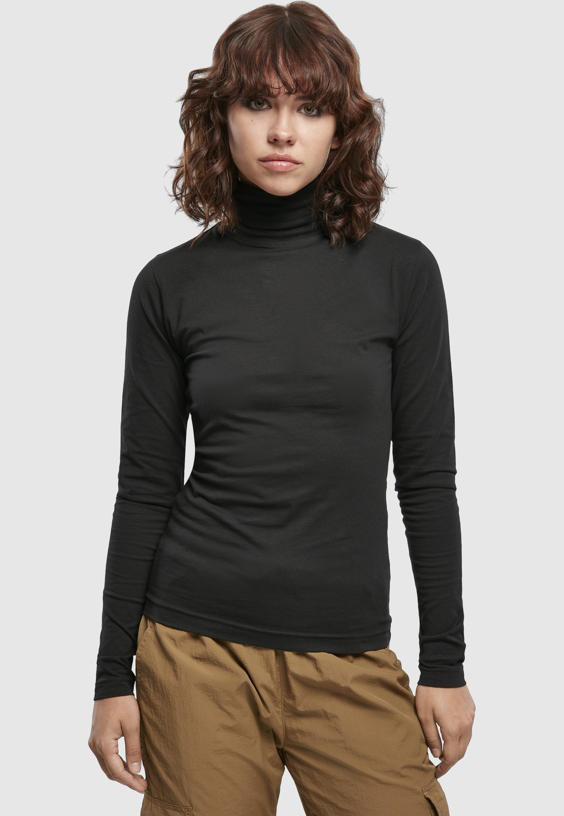 URBAN CLASSICS Longsleeve »Urban Classics Damen Ladies Basic Turtleneck L/S« 1 Stk.
