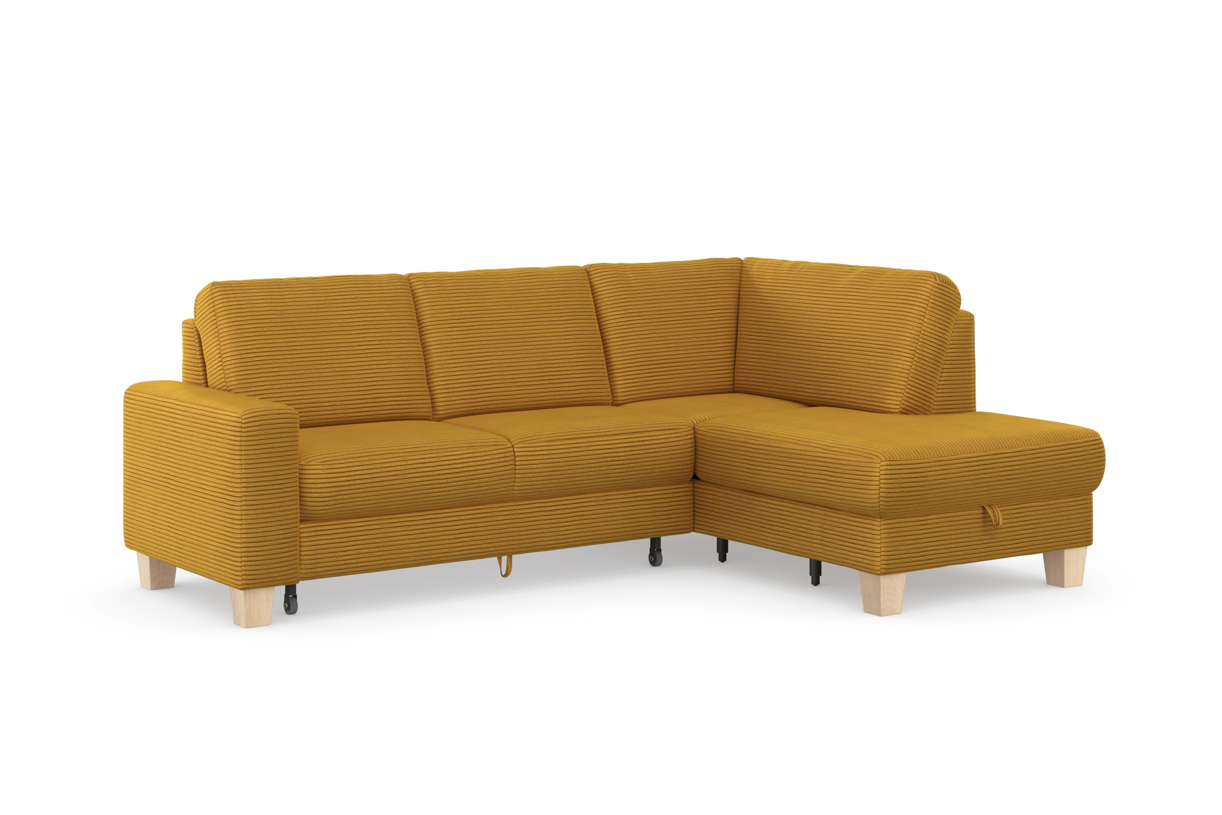 Home affaire Ecksofa »Summer L-Form«, mit Ottomane, wahlweise mit Bettfunktion und Bettkasten, Cord-Bezug