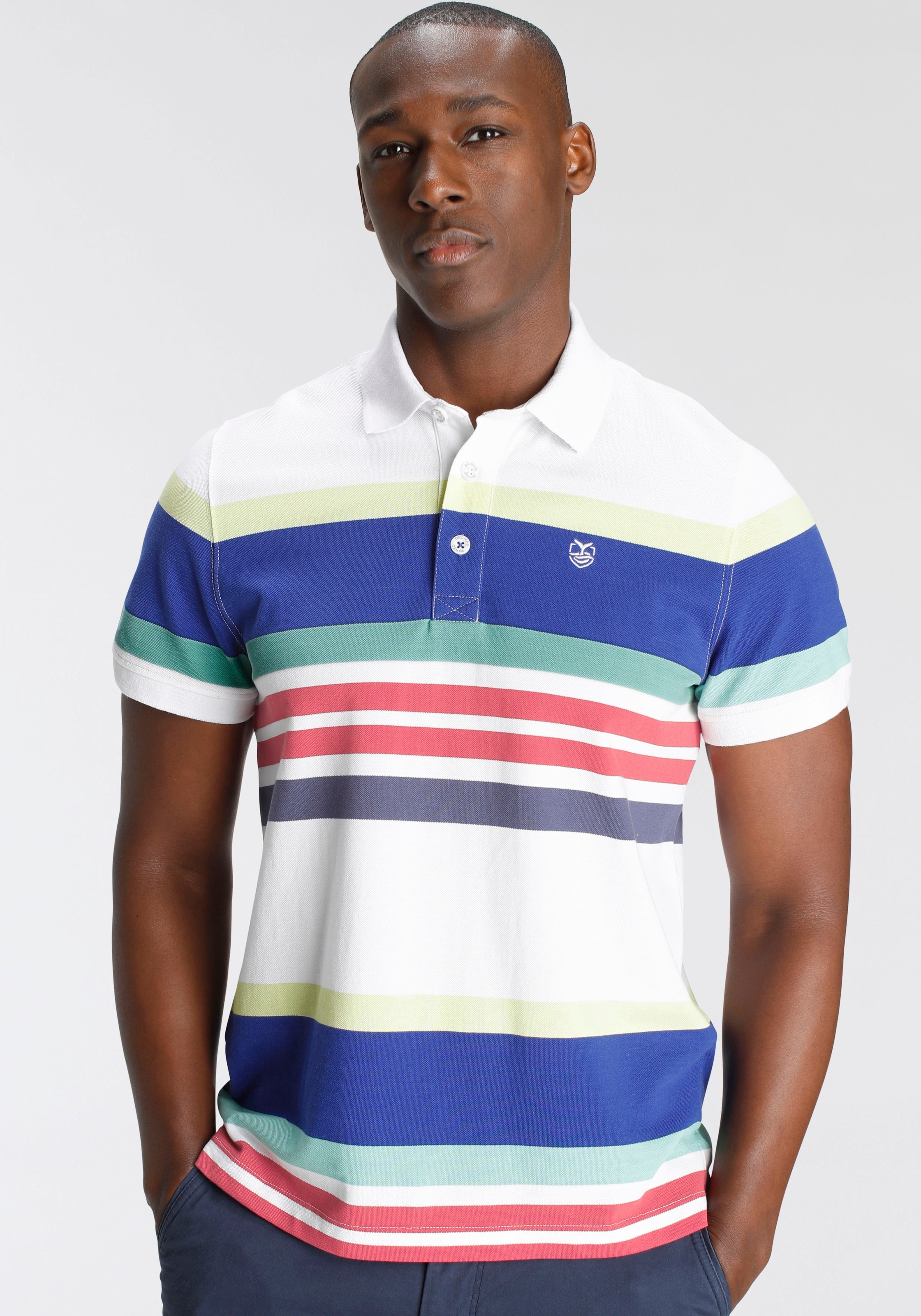 DELMAO Poloshirt, Kurzarm, mit Polokragen, aus Piqué-Stoff, aus 100% Baumwolle
