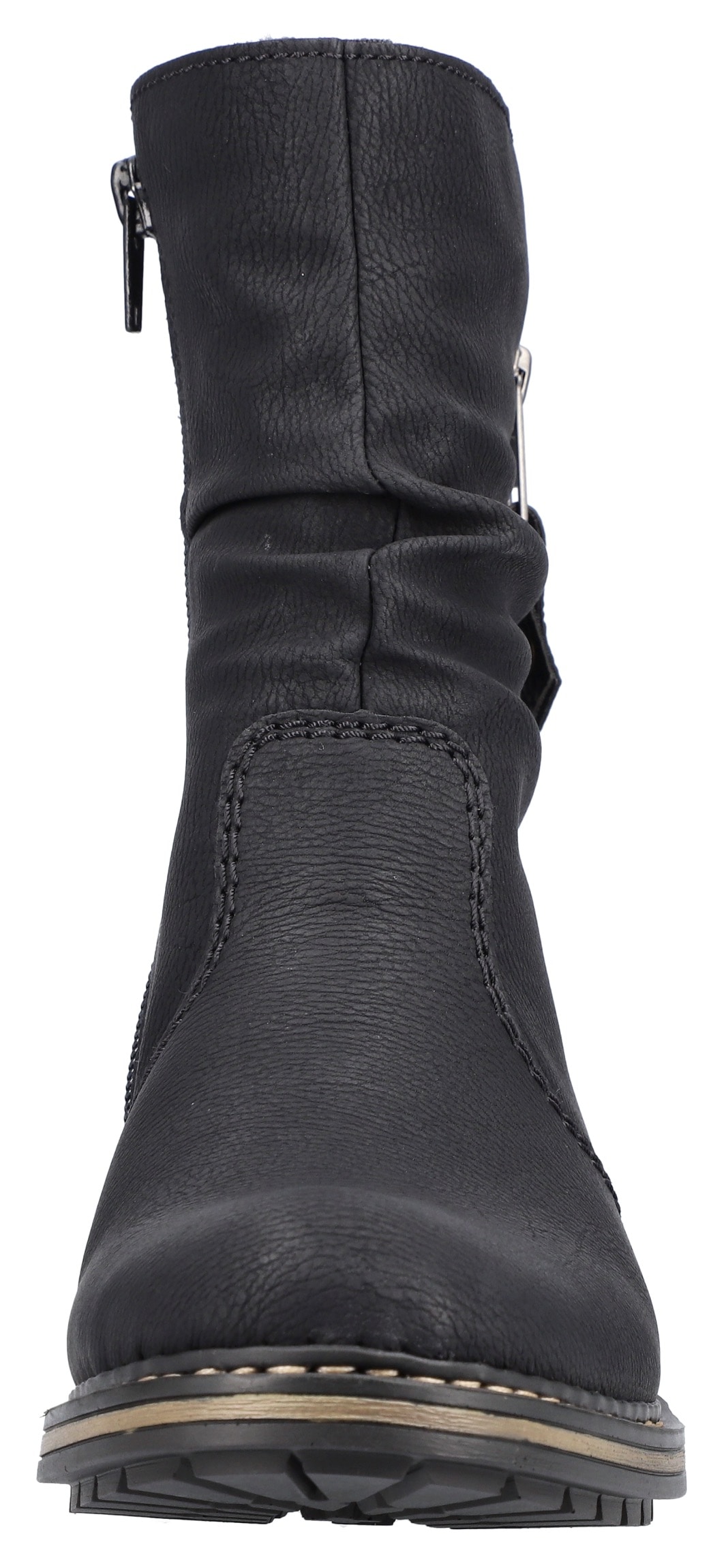 Rieker Winterstiefelette, Winterboots, slouchy Schaft, Blockabsatz in schmaler Form