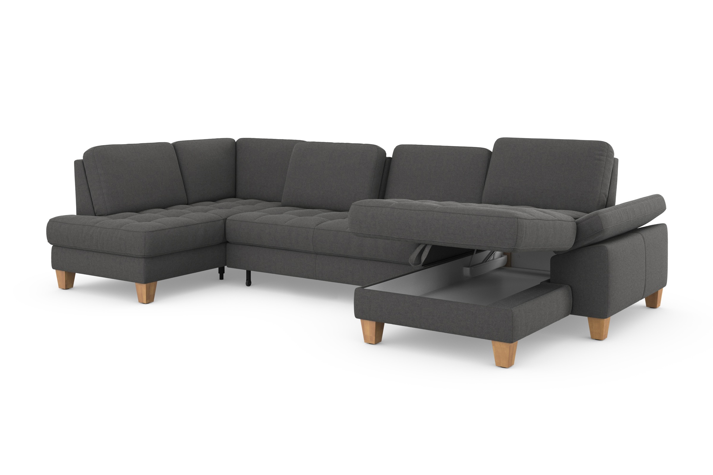 sit&more Wohnlandschaft »Westham U-Form«, wahlweise mit Bettfunktion, Bettkasten, Sitztiefenverstellung