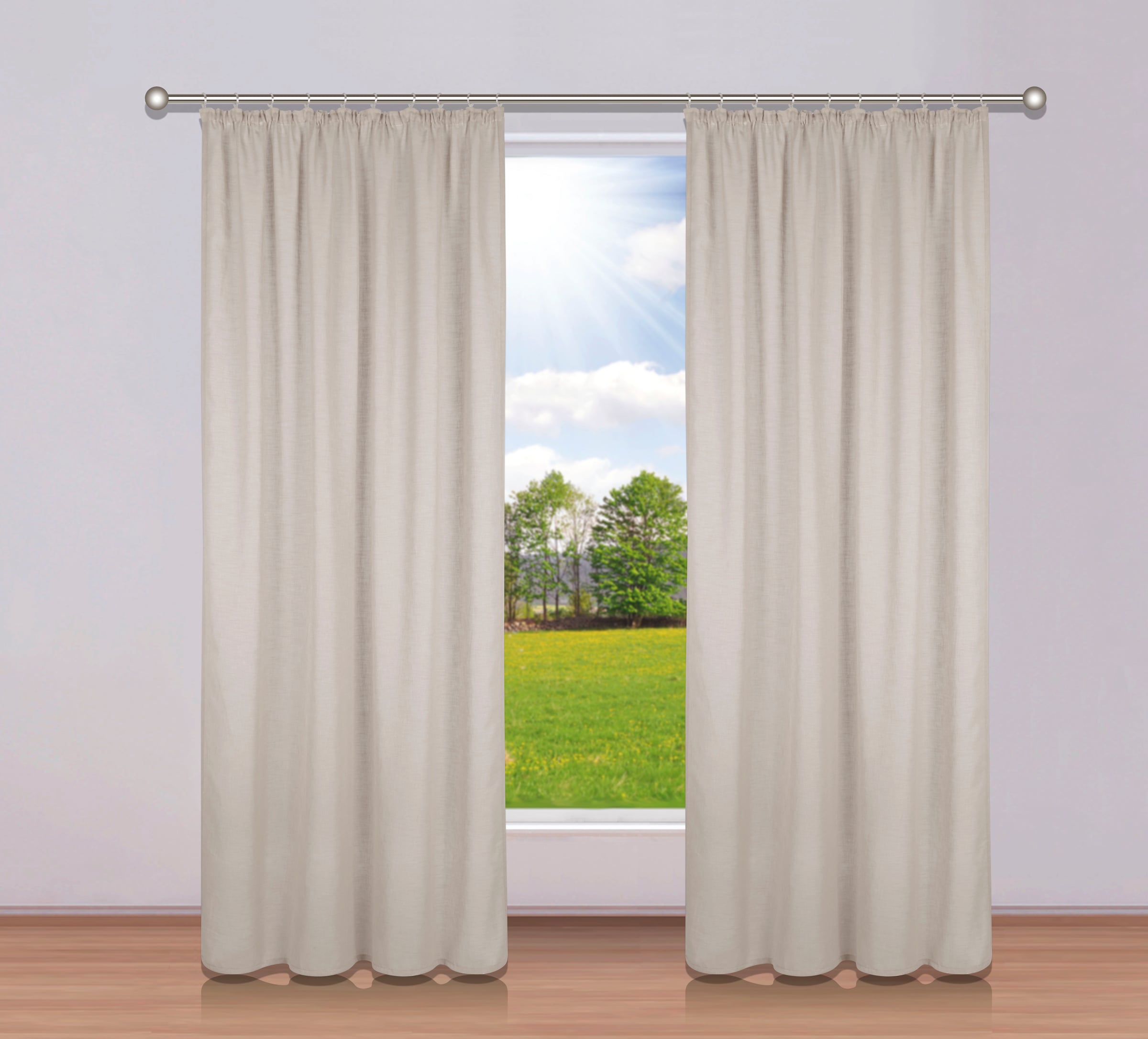 my home Gardine »Fiete«, (1 St.), Leinen Optik, Sichtschutz, halbtransparent, einfarbig, Leinenoptik