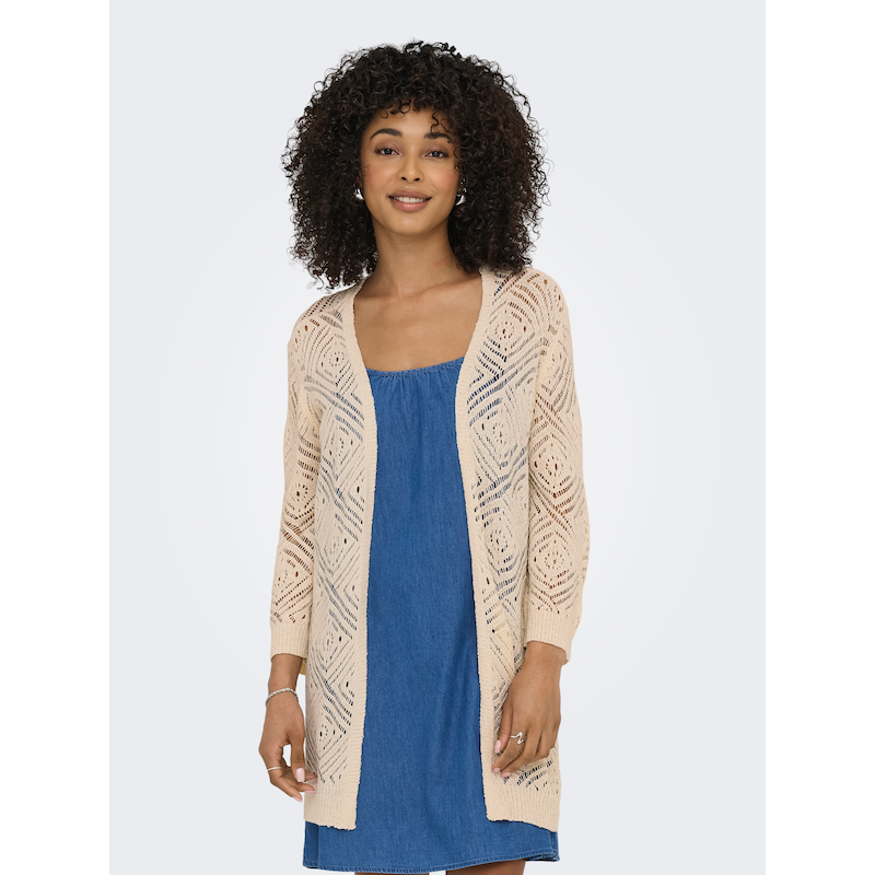 ONLY Strickjacke »ONLWISTY 7/8 OPEN CARDIGAN KNT« Ecru XL XL Gestrickter Cardigan von ONLY