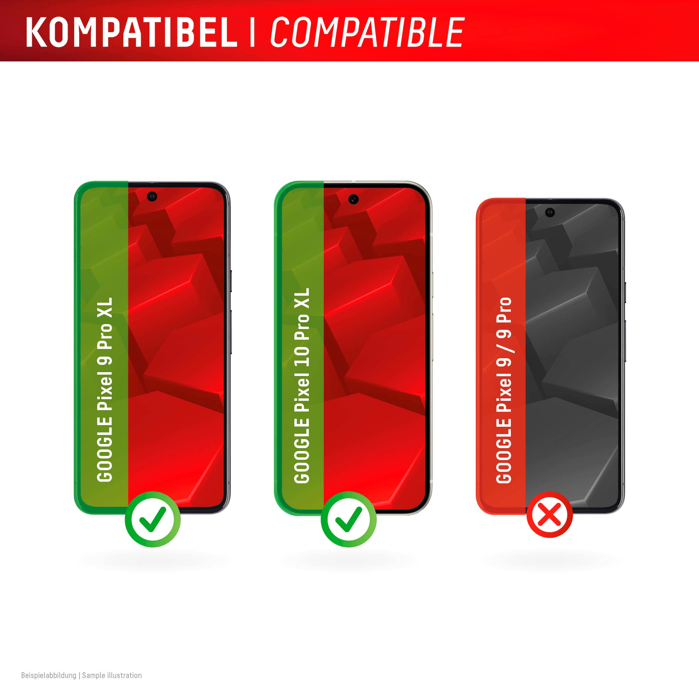 Displex Displayschutzglas »Real Glass Screen Protection«, für Google Pixel 10 Pro XL-Google Pixel 9 Pro, Displayschutzfolie, Schutzfolie, Bildschirmschutz, kratz- & stoßfest
