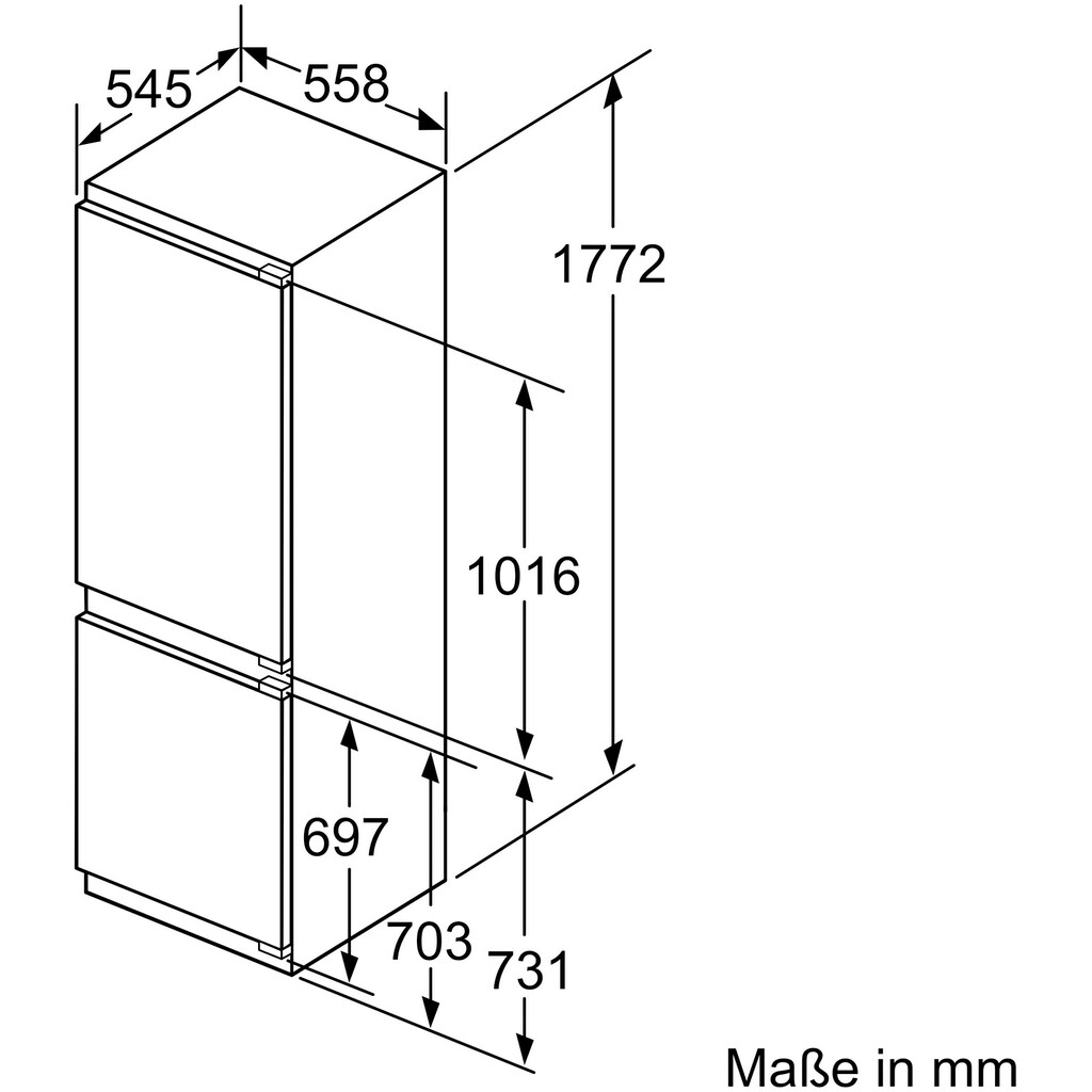 SIEMENS Einbaukühlgefrierkombination »KI86NADF0«, KI86NADF0, 177,2 cm hoch, 55,8 cm breit