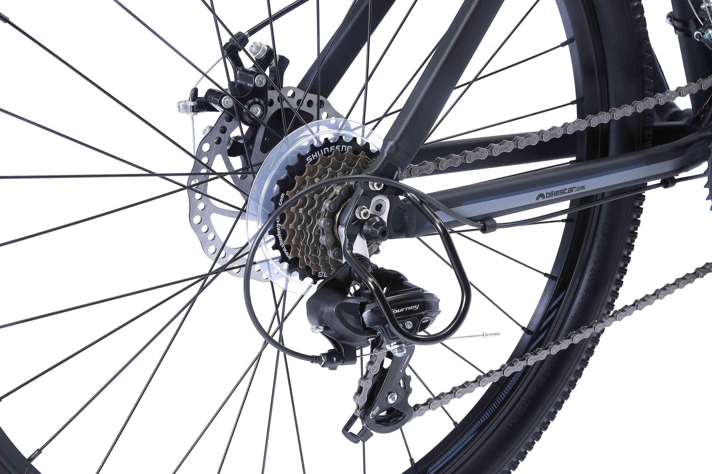 Bikestar Mountainbike, 21 Gang, Shimano, RD-TY300 Schaltwerk, Kettenschaltung, für Damen und Herren, Kettenschaltung