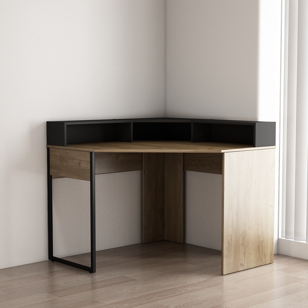 OTTO home Eckschreibtisch »Moid« mit Schreibtischaufsatz, modernes Design, B. 100 cm