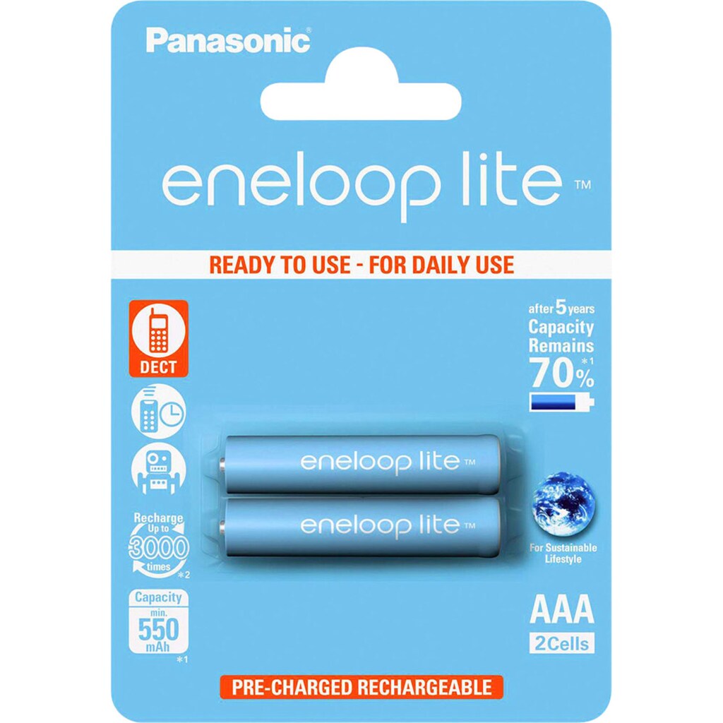 Panasonic Akku »2er Pack eneloop lite AAA«, Micro, 550 mAh, 1,2 V