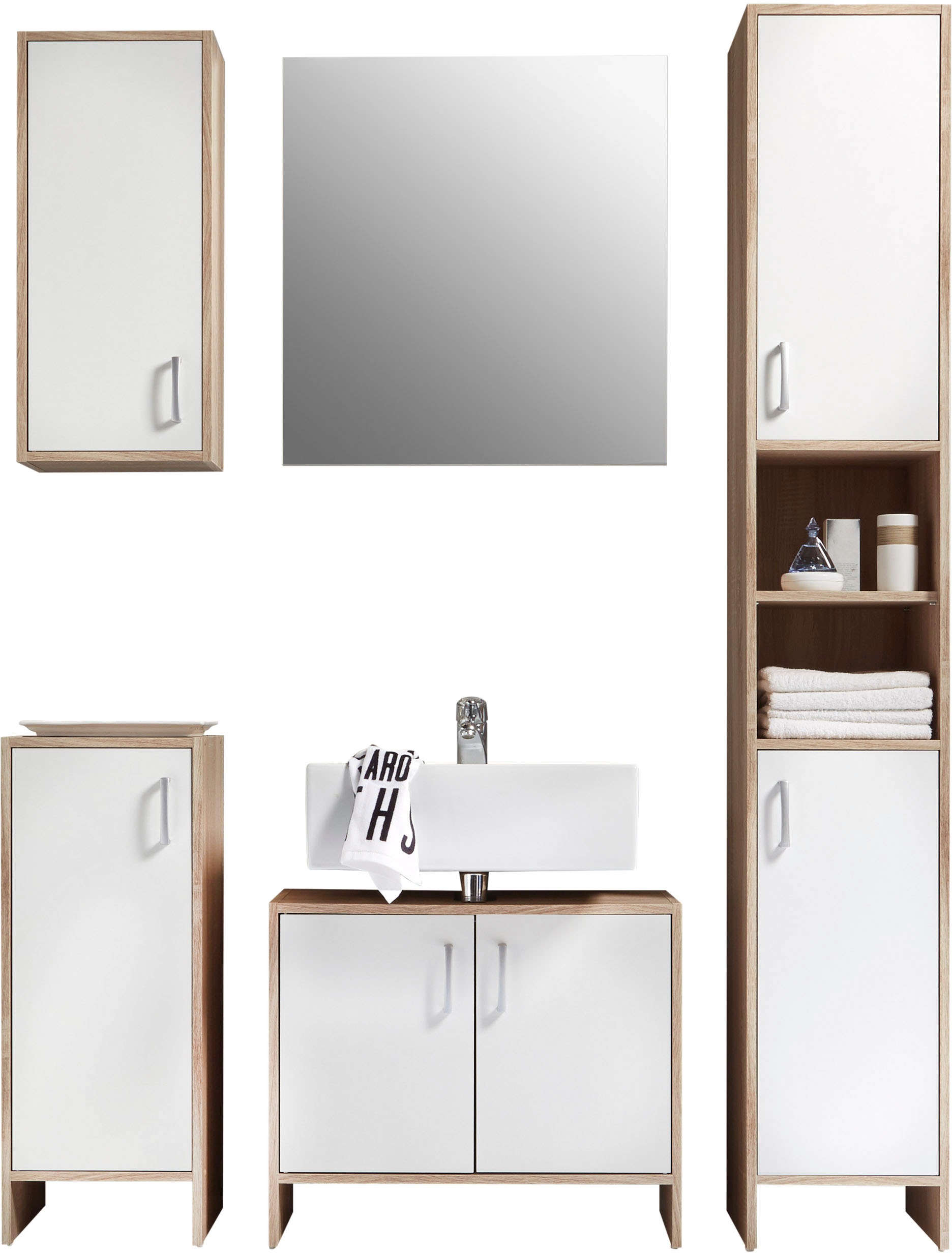 BASIC by Balculina Badmöbel-Set »Oslo Badezimmerset Schrankset Badset 5tlg. günstig online kaufen