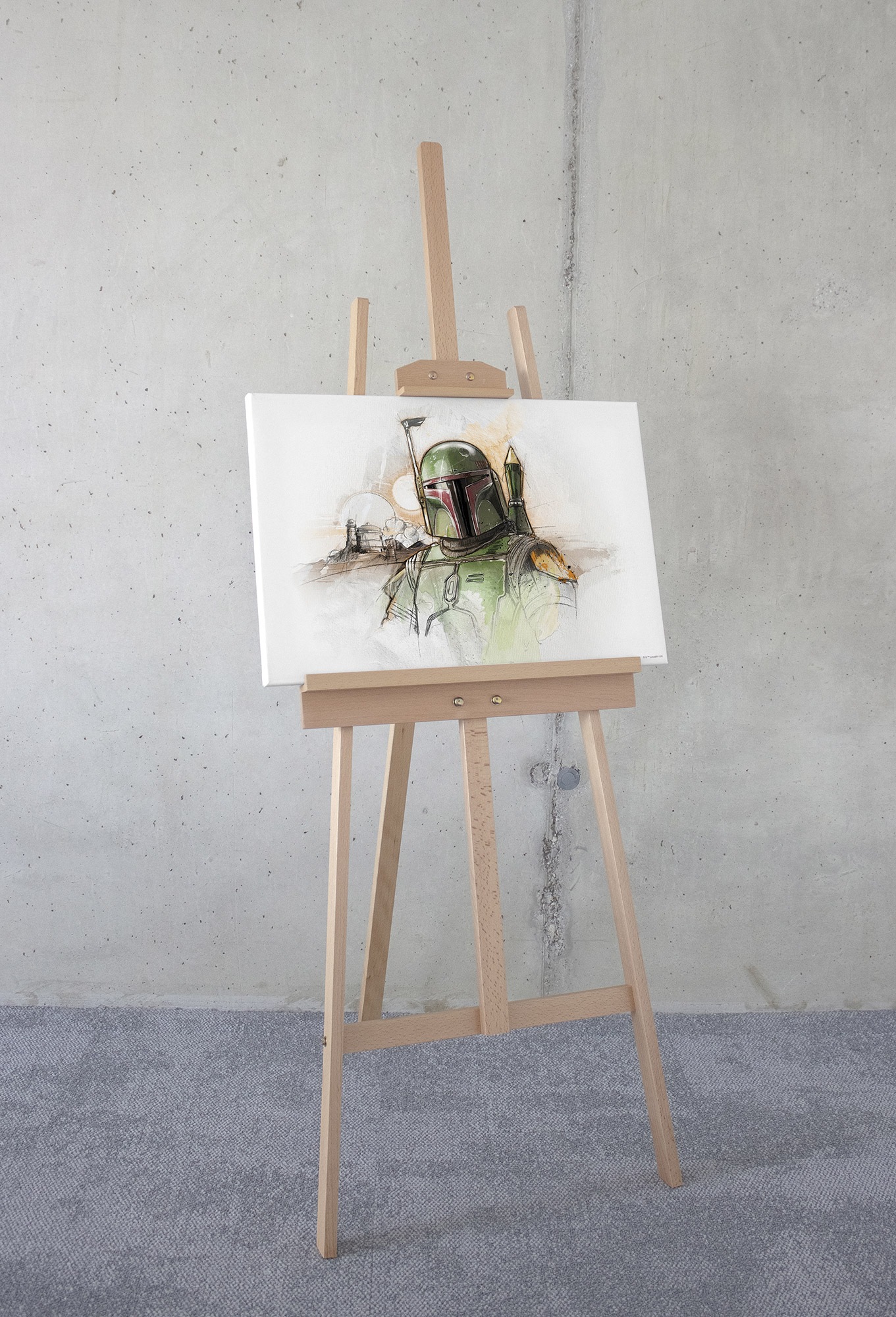 Komar Leinwandbild »Star Wars Boba Fett Sketch«, Disney, (1 St.), 60 x 40 cm (Breite x Höhe) - Kinderzimmer, Dekoration