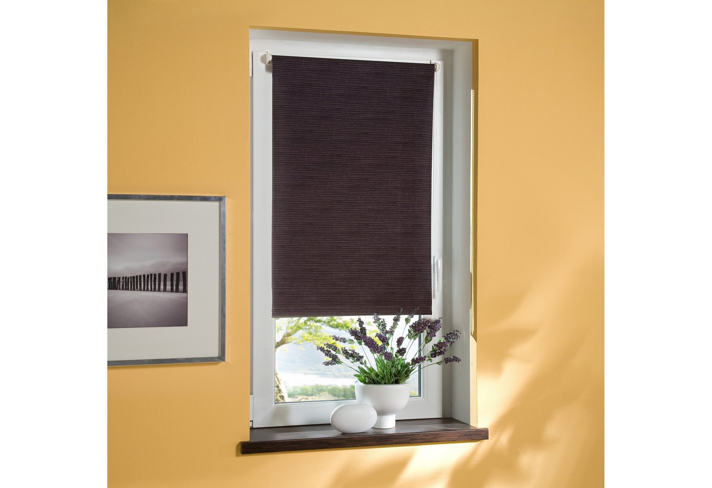 Liedeco Seitenzugrollo »Klemmfix-Thermo-Rollo Bambus Optik« verdunkelnd energiesparend ohne Bohren