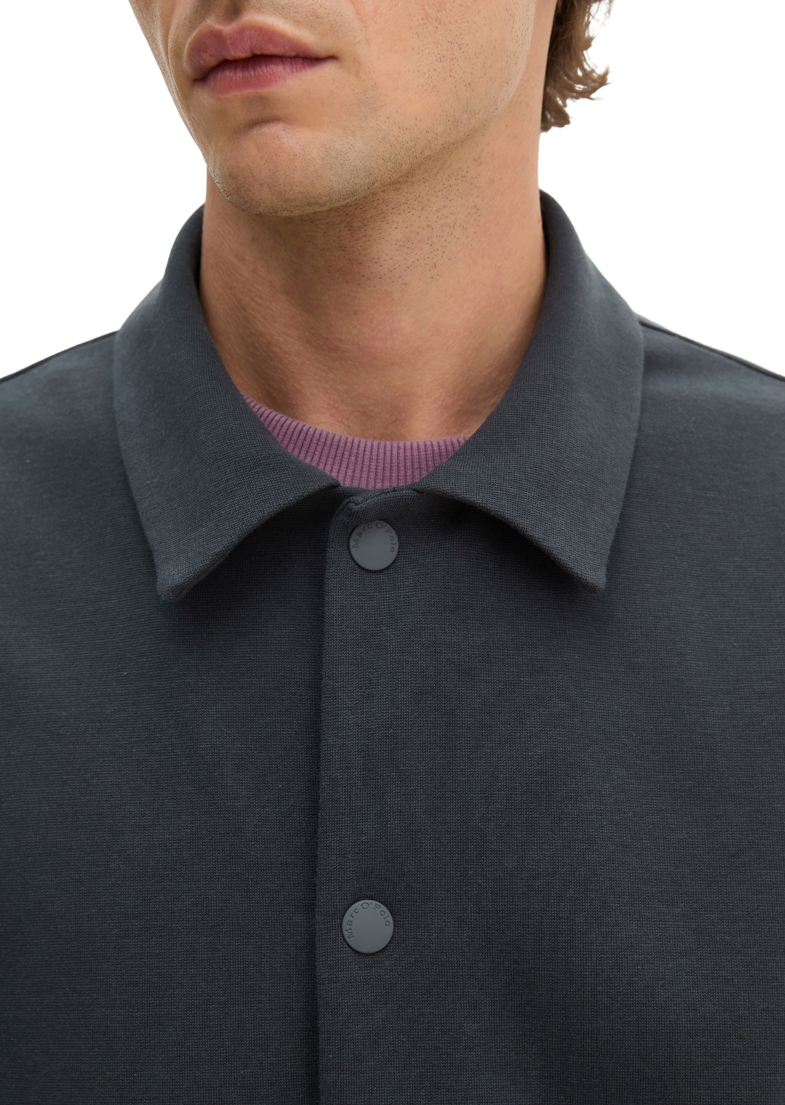 Marc O'Polo Sweatjacke mit Kentkragen, Regular Fit