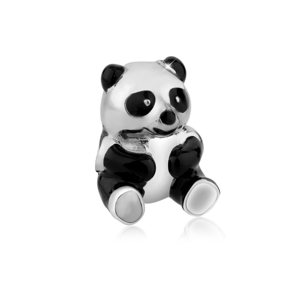 Nenalina Charm-Einhänger »Anhänger Panda Bär Bead Emaille 925 Silber«