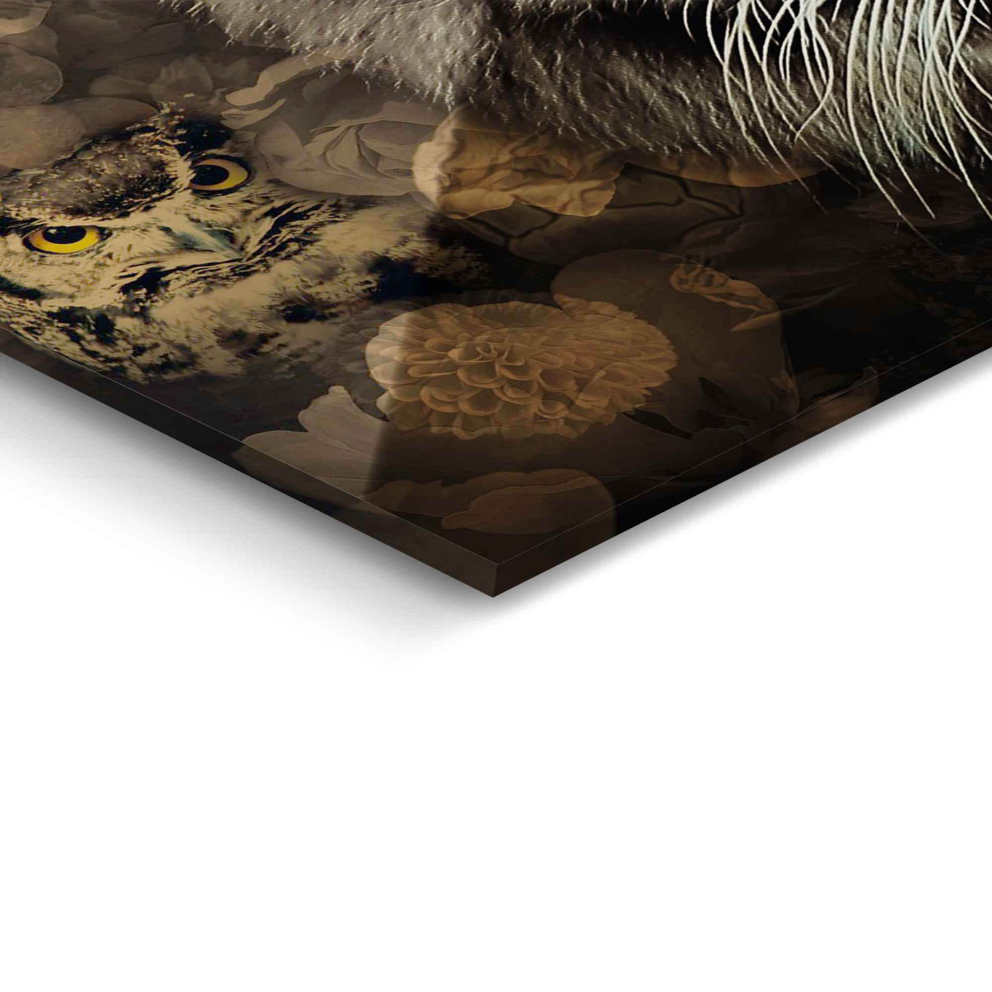Reinders! Glasbild »Glasbild Tiger Tierreich - Blumen - Herbstfarben - Blaue Augen«, Tiger, (1 St.)
