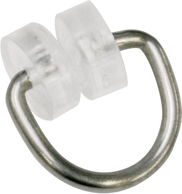 Gardinenring GARDINIA "T-Tollringe" Gr. 1, silber (transparent, silberfarben), 20 Stk., Gardinenbefestigungen, Gardinenring, Serie T-Schiene, Topseller