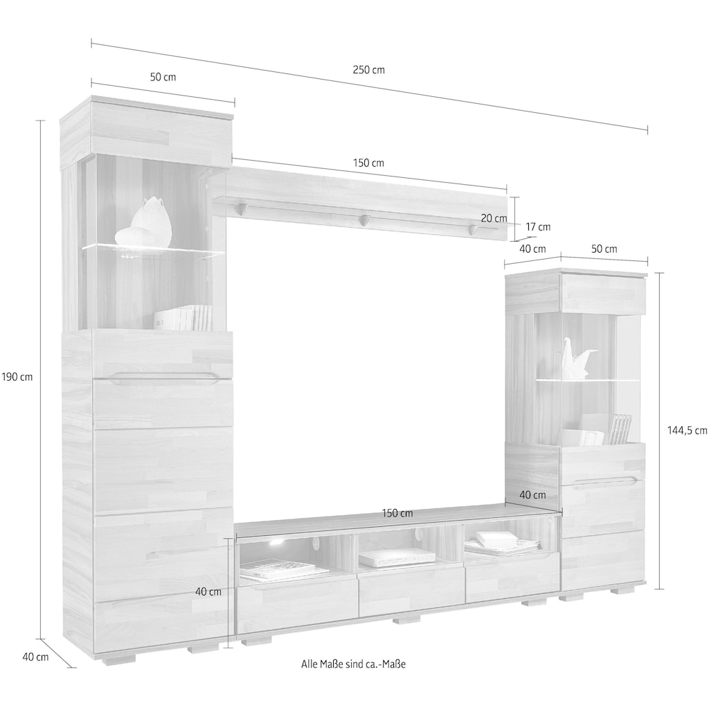 Woltra Wohnwand »Vetro«, (Set, 4 St.)