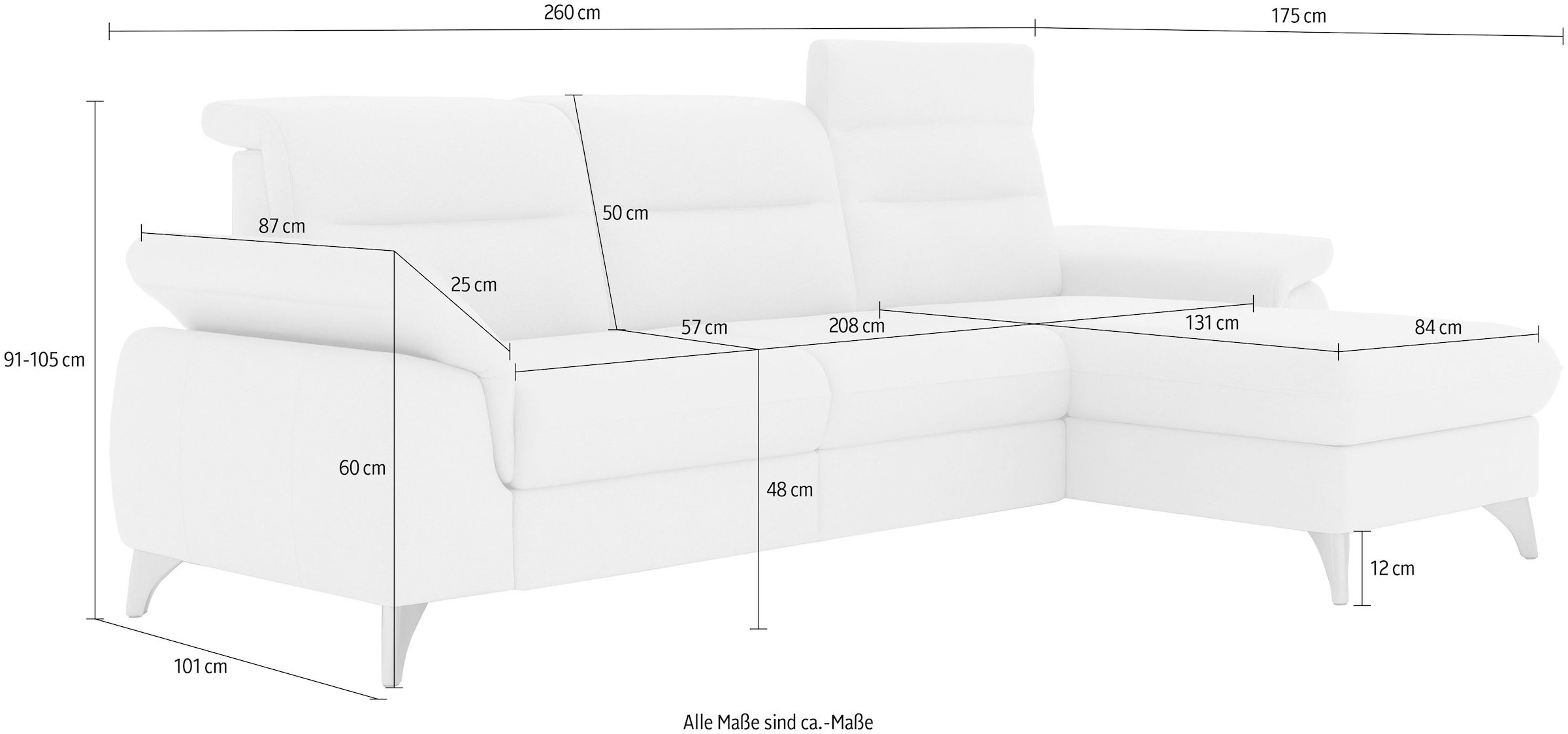 sit&more Ecksofa »Astoria L-Form«, wahlweise mit motorischer Relaxfunktion